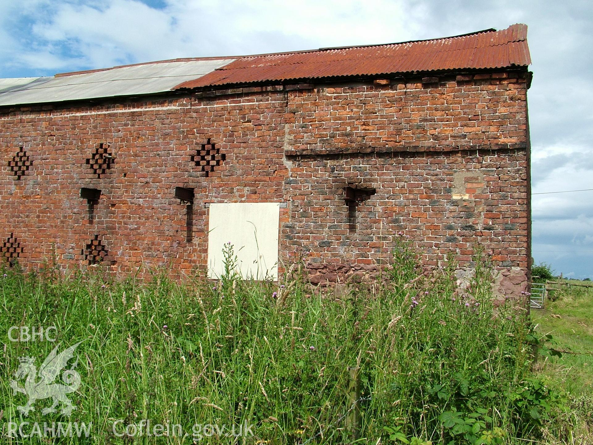 Colour digital photograph showing an elevation view of Crab Mill, Ruabon.
