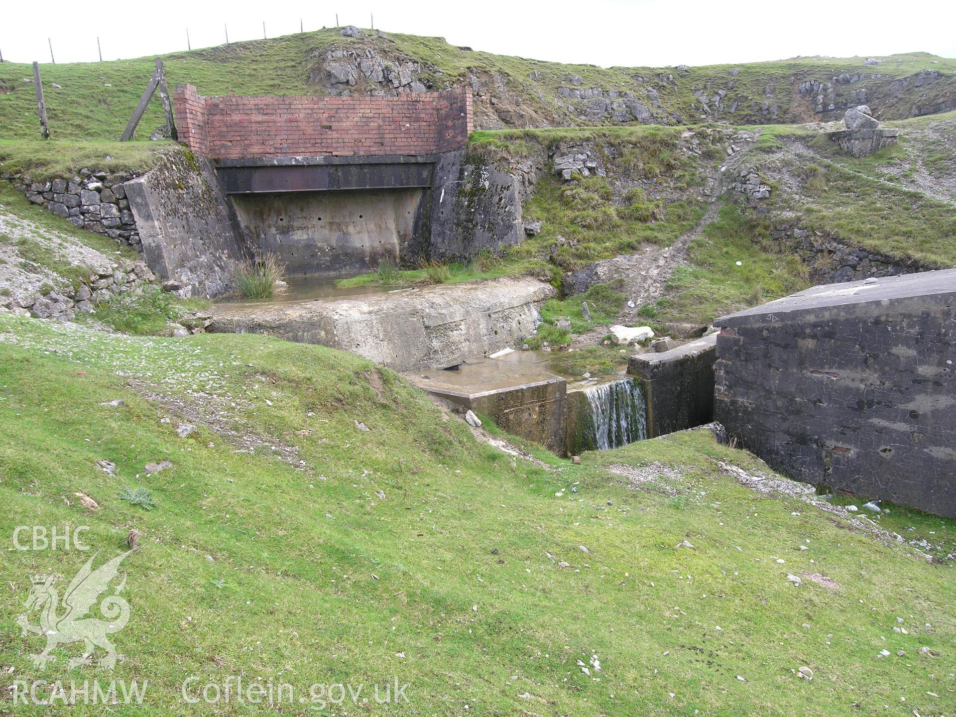 Digital colour photograph of Cwar yr Hendre pair of weirs taken on 28/09/2006 by R.A. Hayman during th Cefn yr Ystrad Upland Survey undertaken by Hayman and Horton.