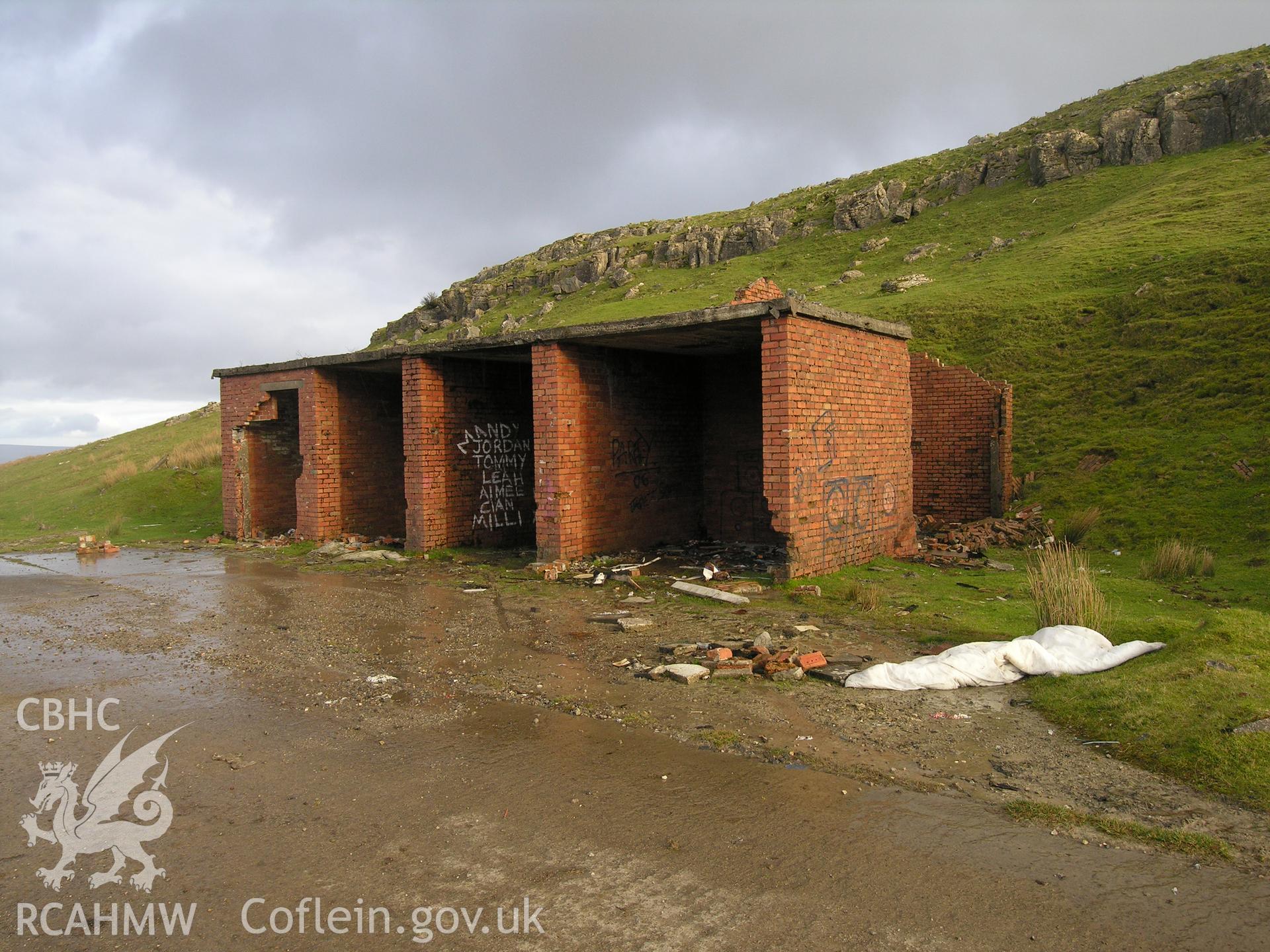 Digital colour photograph of Cwar yr Ystrad quarry building I taken on 12/11/2006 by R.A. Hayman during th Cefn yr Ystrad Upland Survey undertaken by Hayman and Horton.
