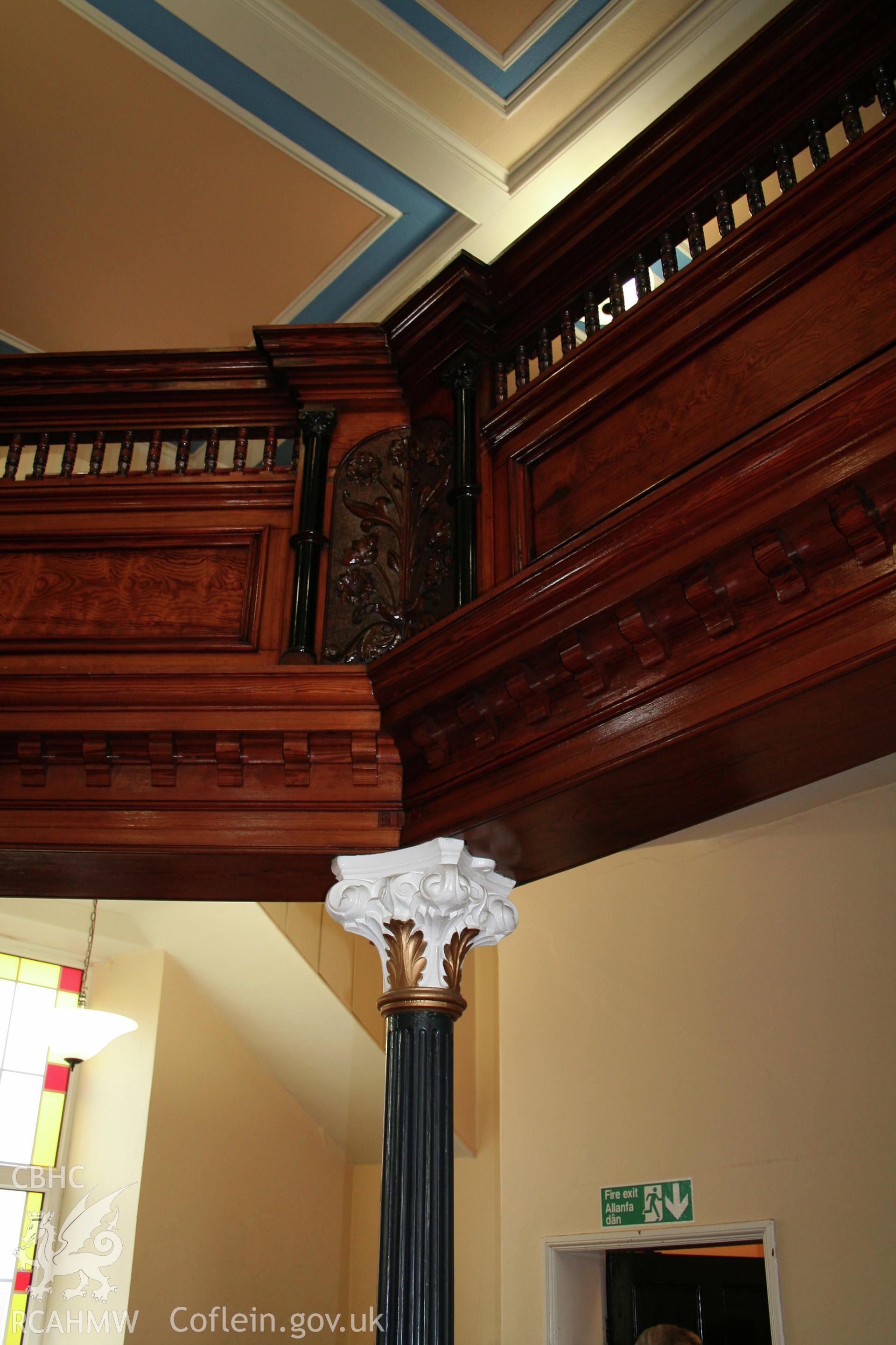 Internal, column / gallery panelling detail