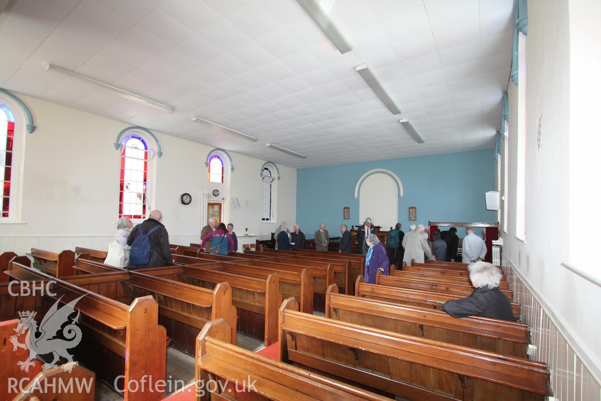 Internal, view towards pulpit, showing pews