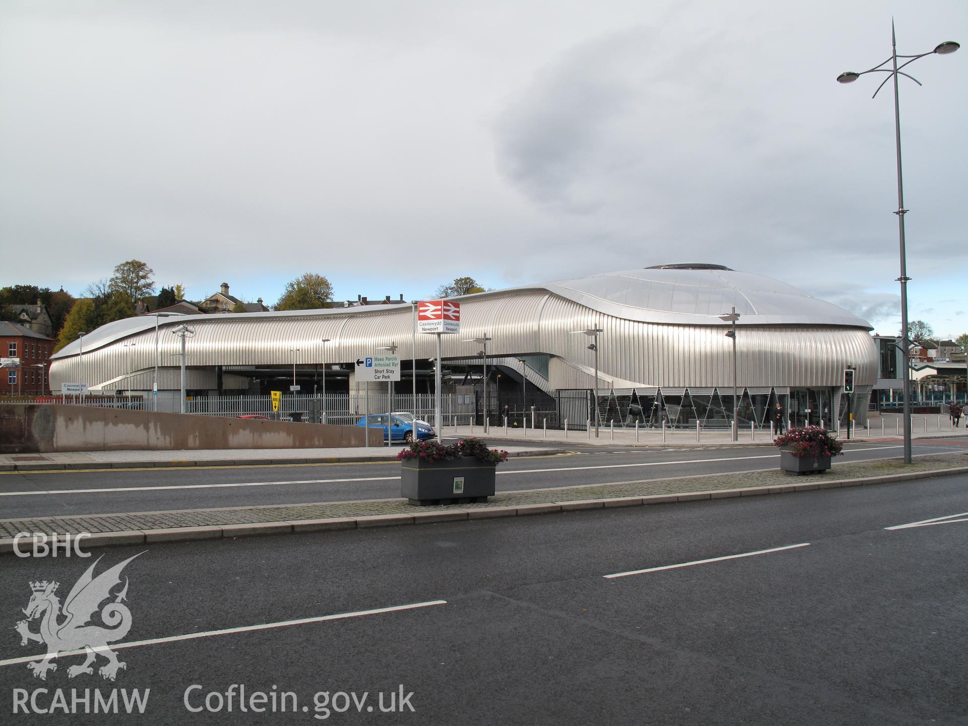 New footbridge, High Street Railway Station, Newport, from the south, taken by Brian Malaws on 23 October 2010.