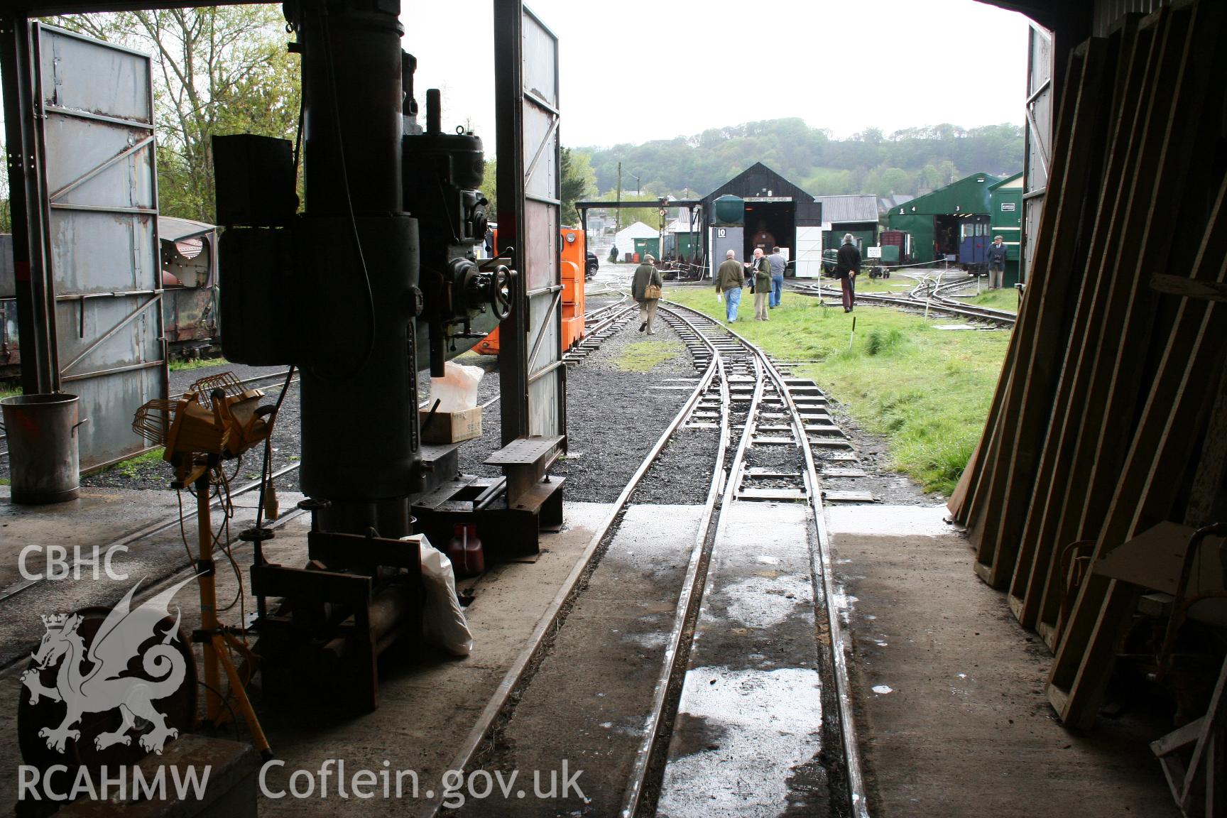 Gelert's Farm Works, Welsh Highland Heritage Railway, from the northeast, taken by Brian Malaws on 04 May 2008.