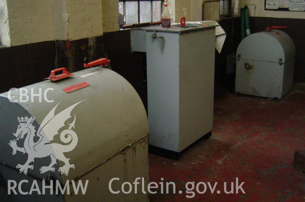 Tower Colliery old fan house: control pedestals for fan motors, taken by Brian Malaws on 14 January 2008.