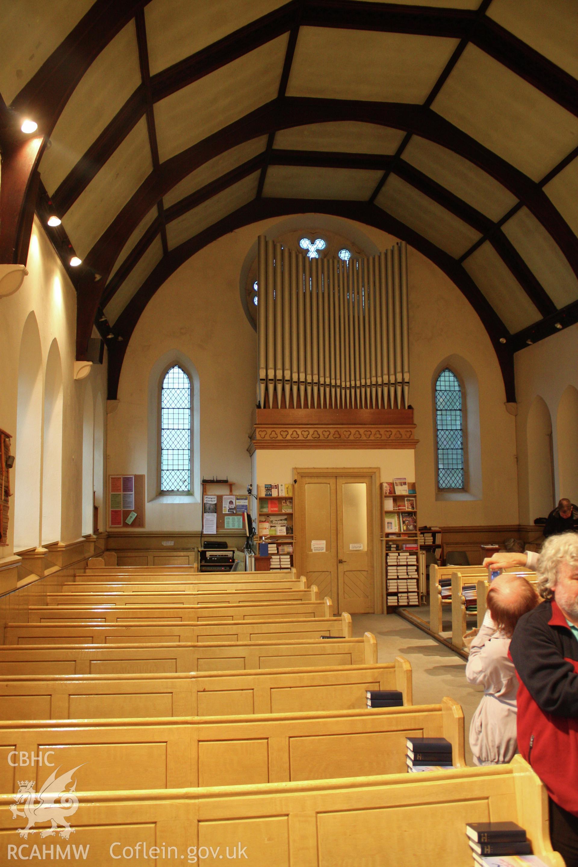 Interior view of St John's English Wesleyan Methodist Church, Bangor. Photographed by Susan Fielding, October 2011.