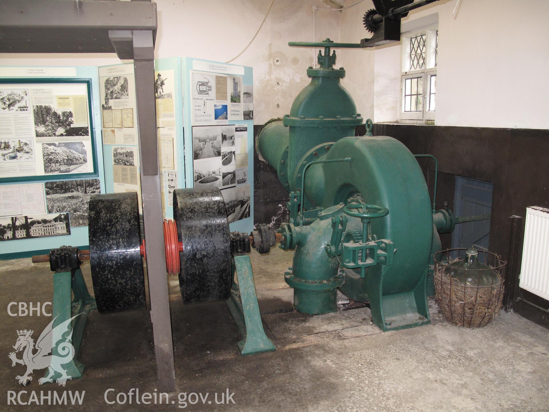 Pelton turbine at Melin Glanrafon, Glynllifon, taken by Brian Malaws on 16 October 2010.