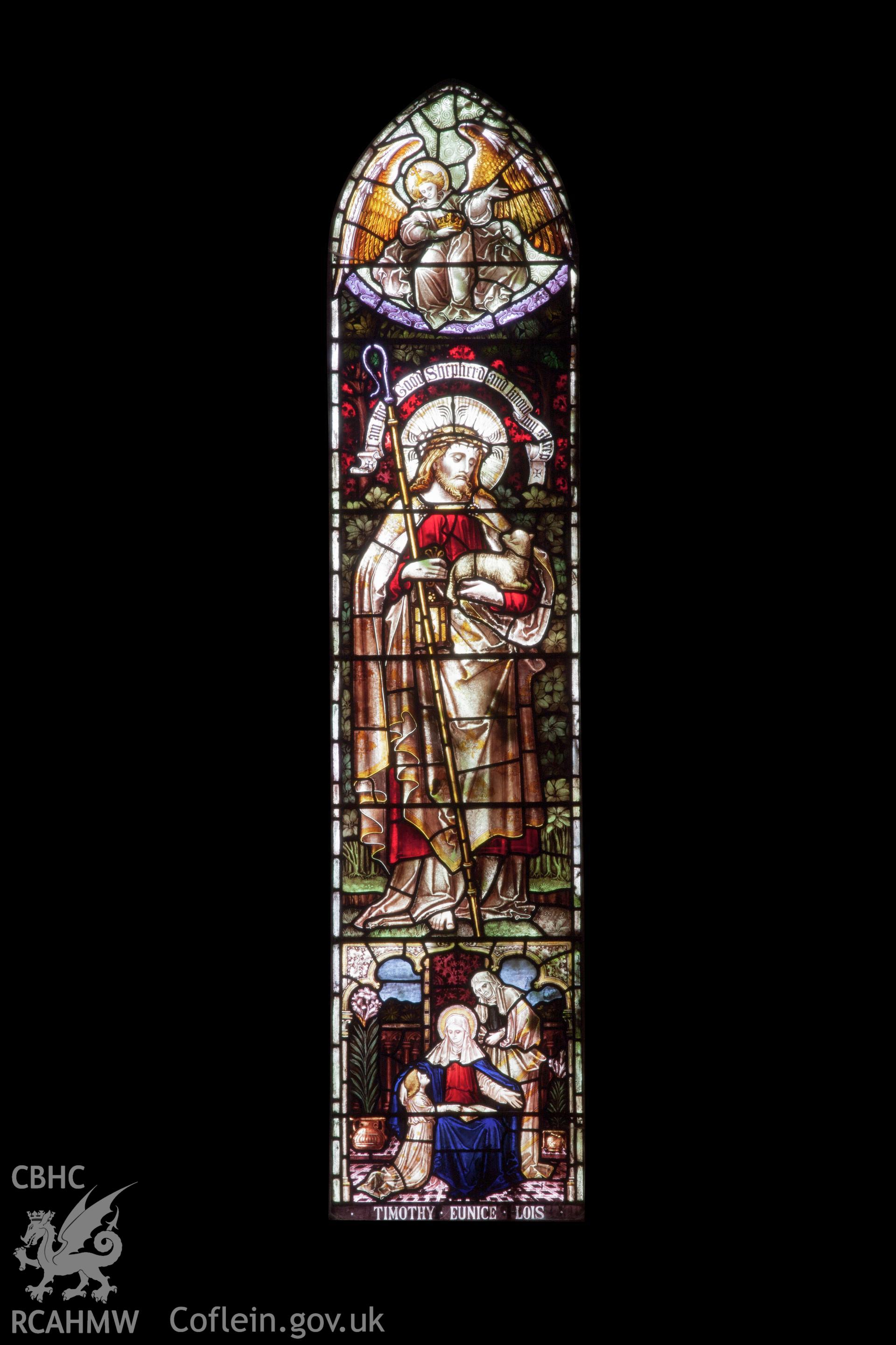 Stained glass in southeast wall