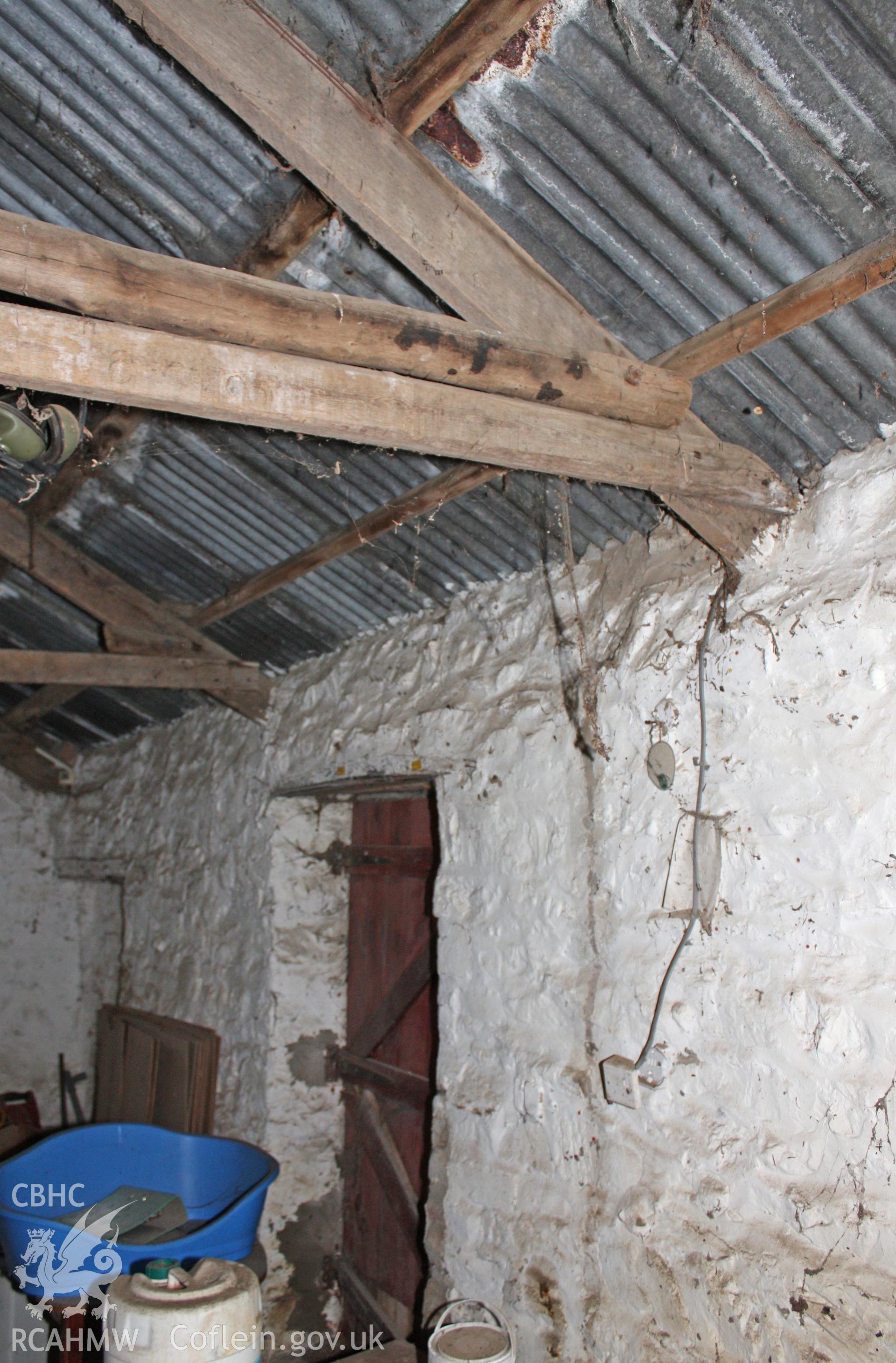 Interior, cow-house showing north-west wall.