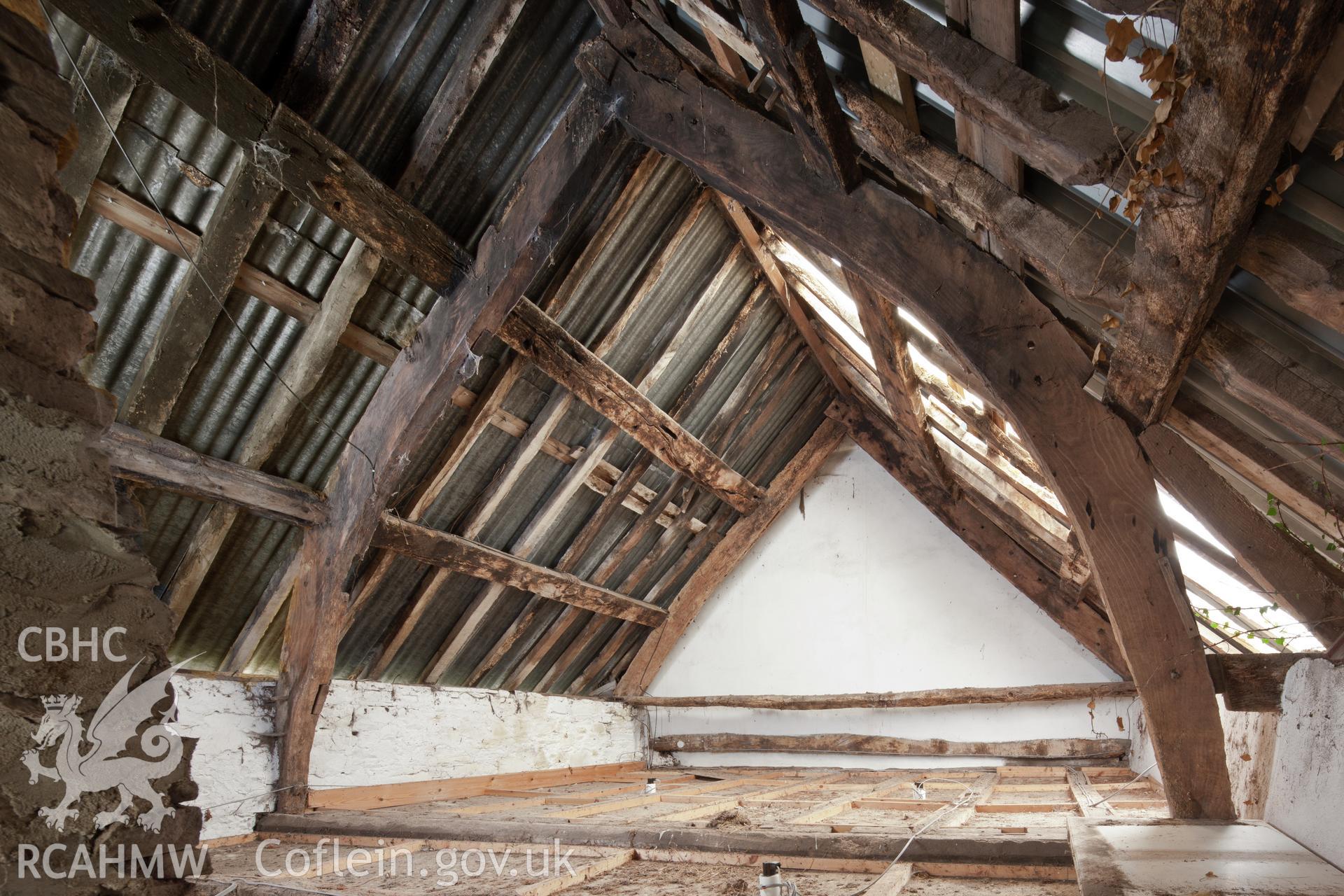 Interior, Hall, first floor, looking southeast.  Little Llwygy, Iain Wright 12/01/2012.