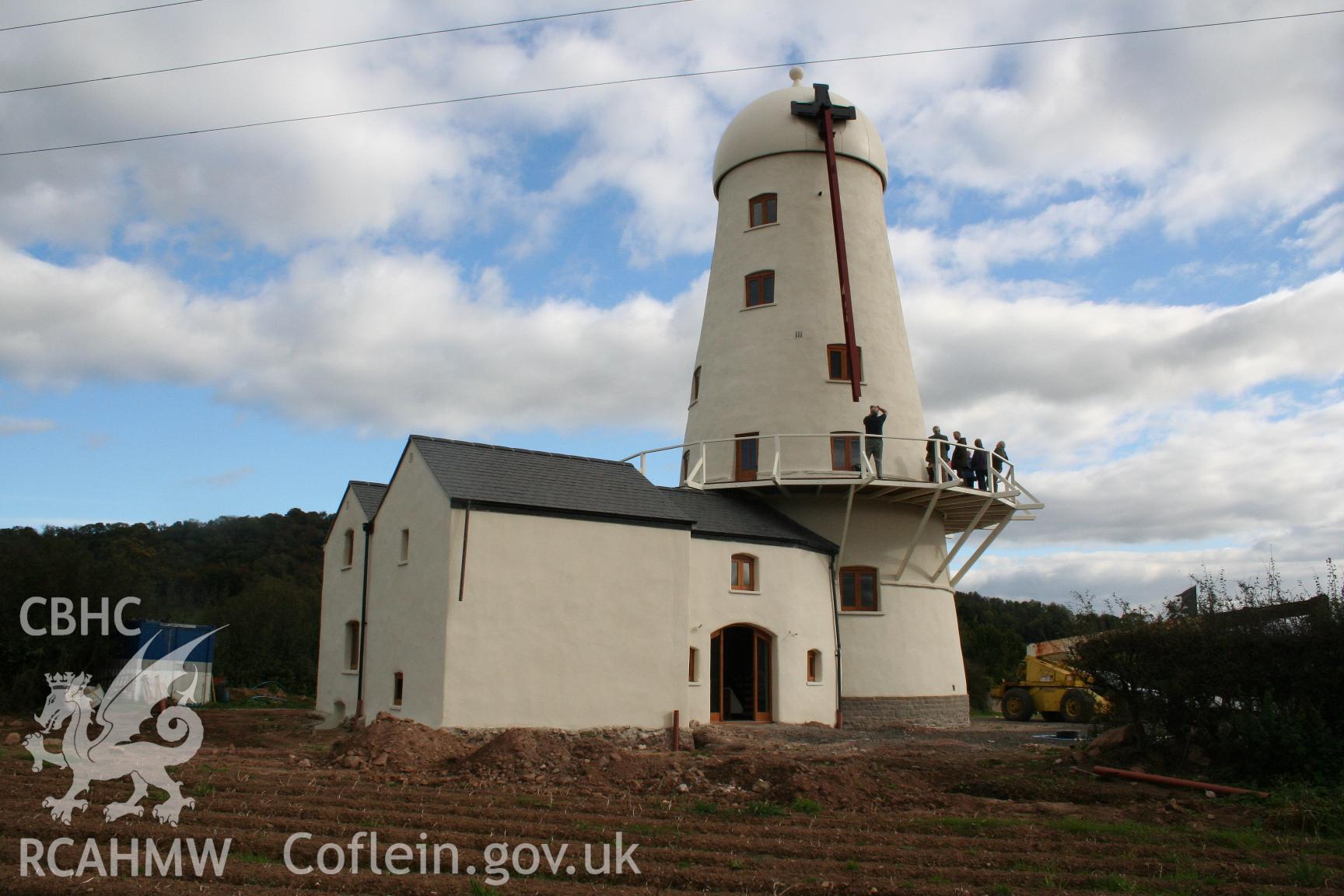 View of Llancayo Windmill from the northwest, taken by Brian Malaws on 18 October 2008.