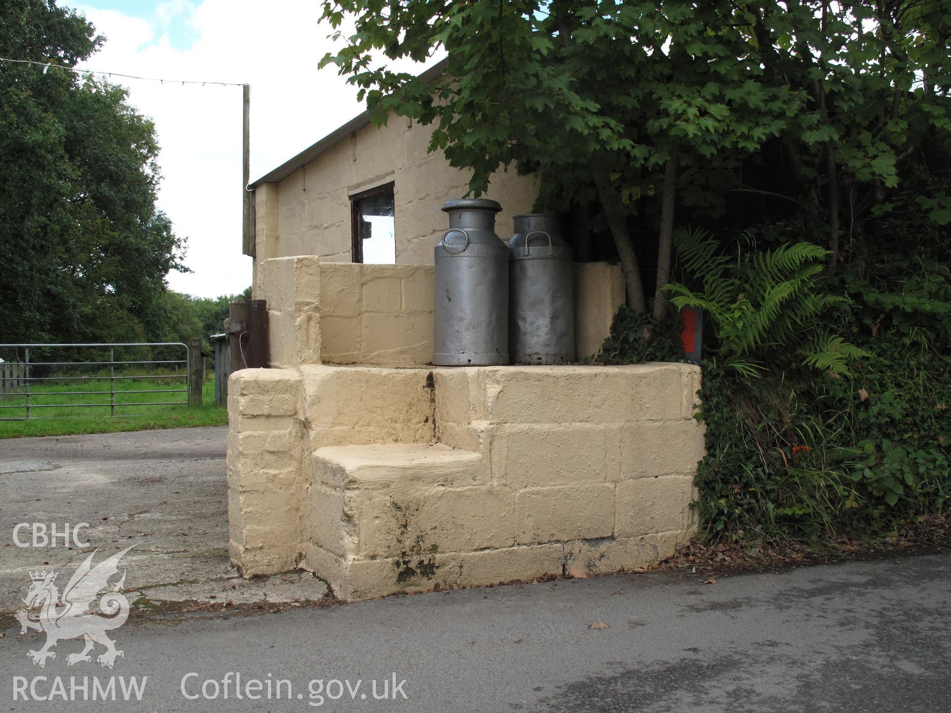 Milk Churn Stand at Glannant, Llangeitho, from the south.