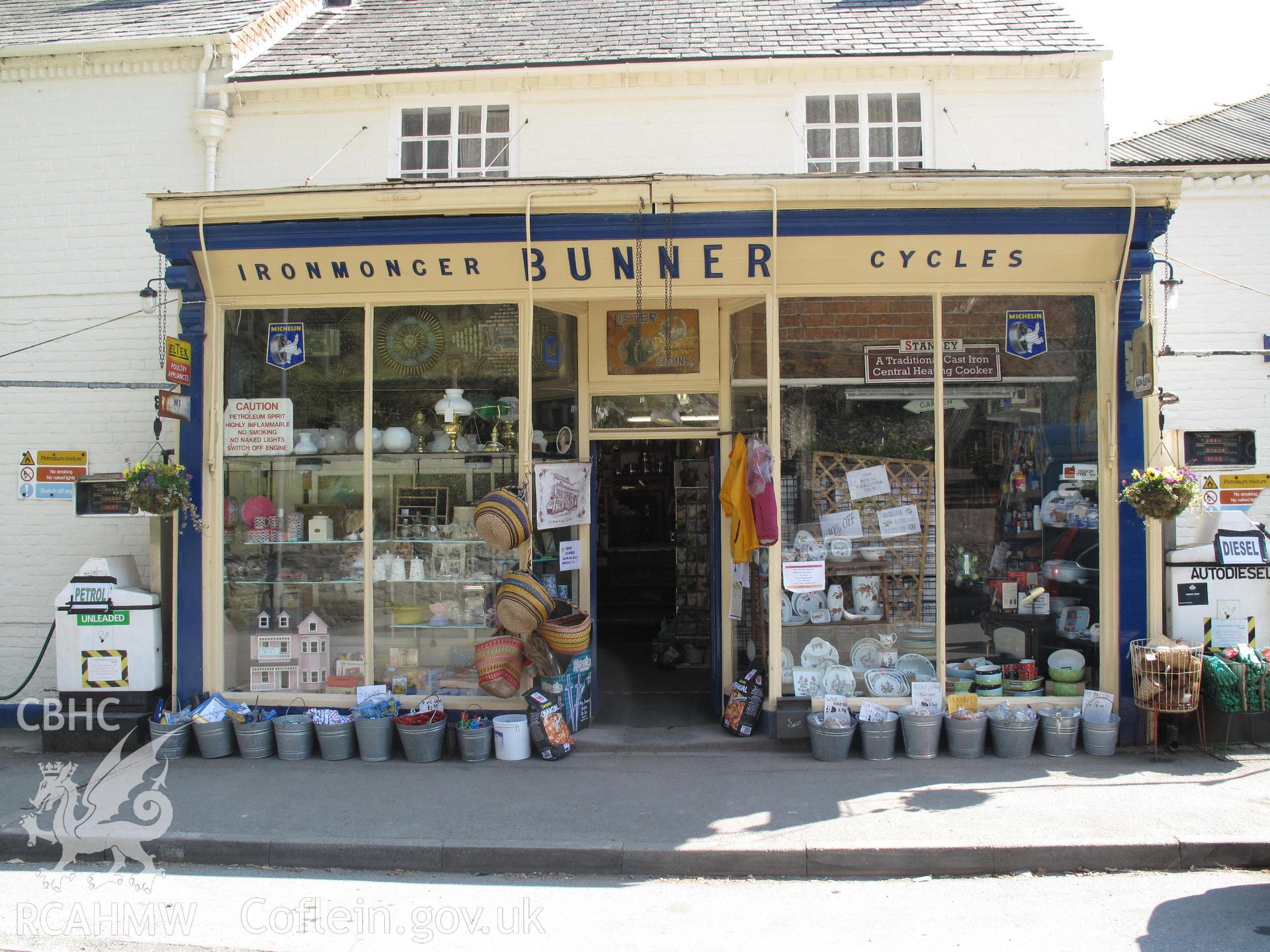 Bunner's Ironmongers, Montgomery, from the west, taken by Brian Malaws on 23 April 2010.