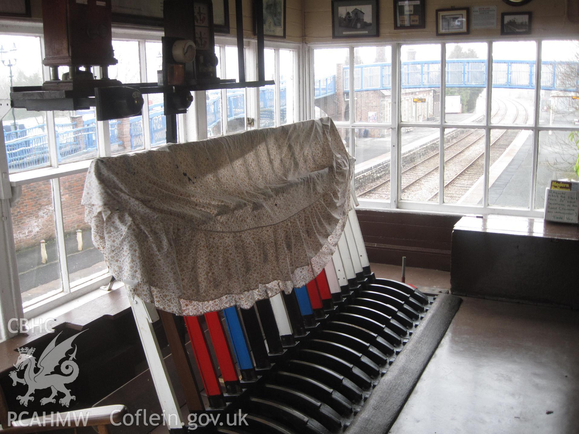 Interior view of Llandrindod Wells No.1 Signal Box.