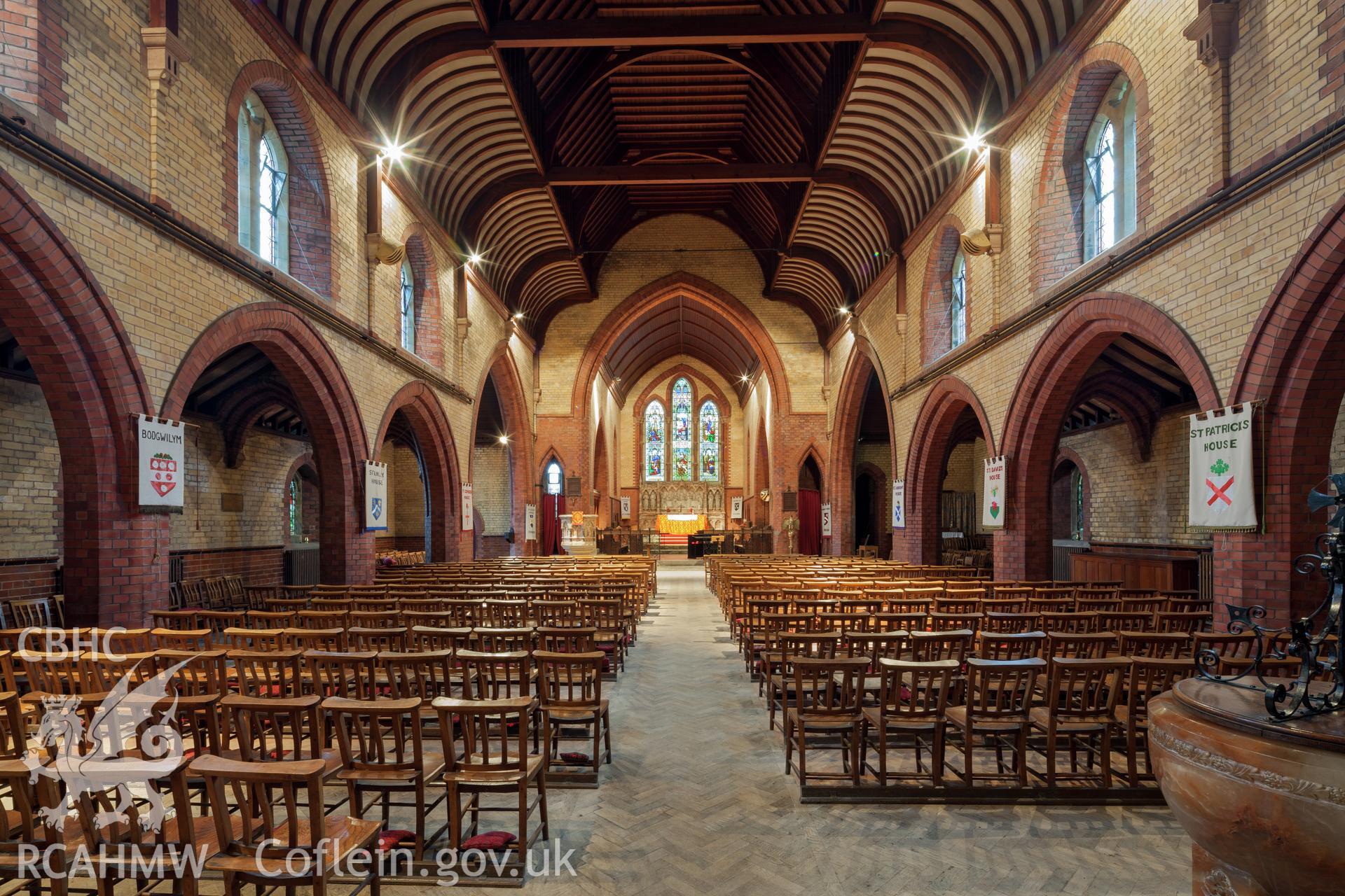 Interior from the southwest, internal lighting.