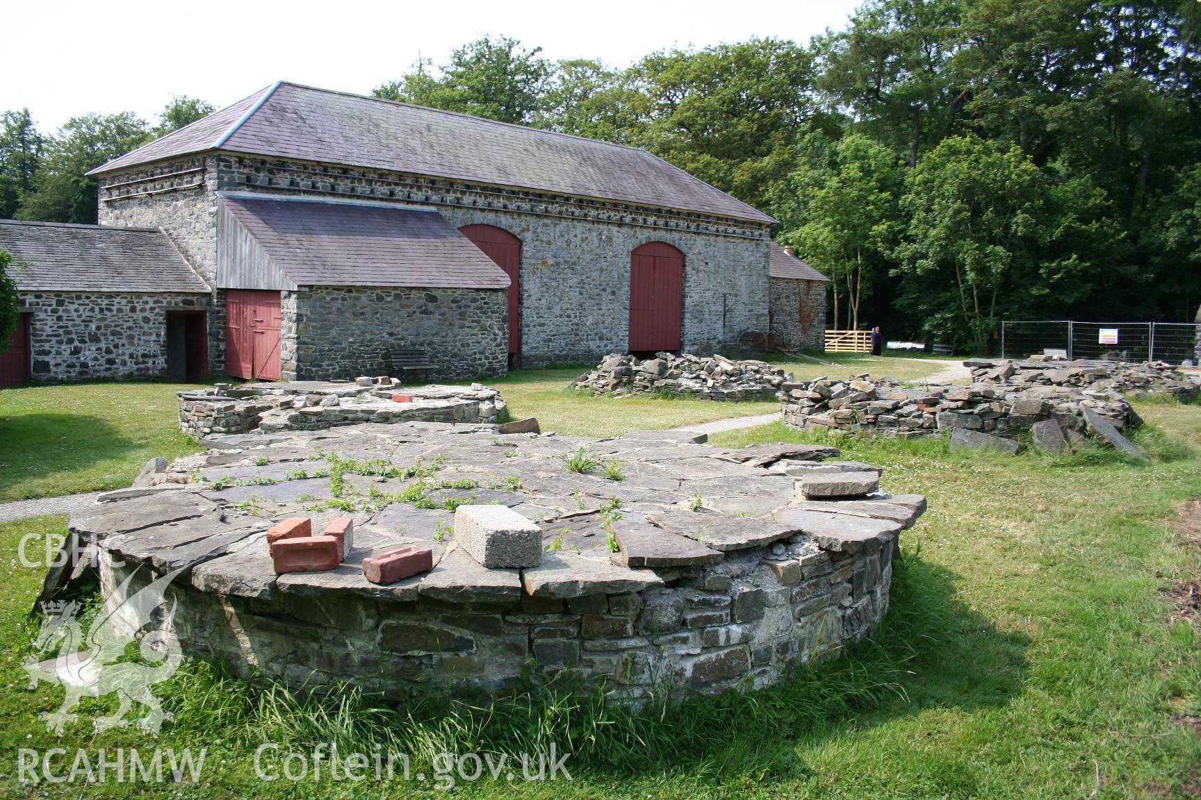 Haystack Stands and Barn, Llanaeron Home Farm, from the southeast, taken by Brian Malaws on 01 July 2006.