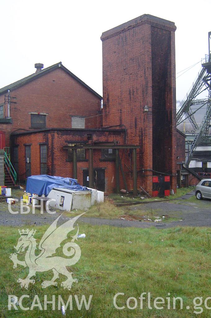 Tower Colliery winder and old fan house from the northeast, taken by Brian Malaws on 14 January 2008.