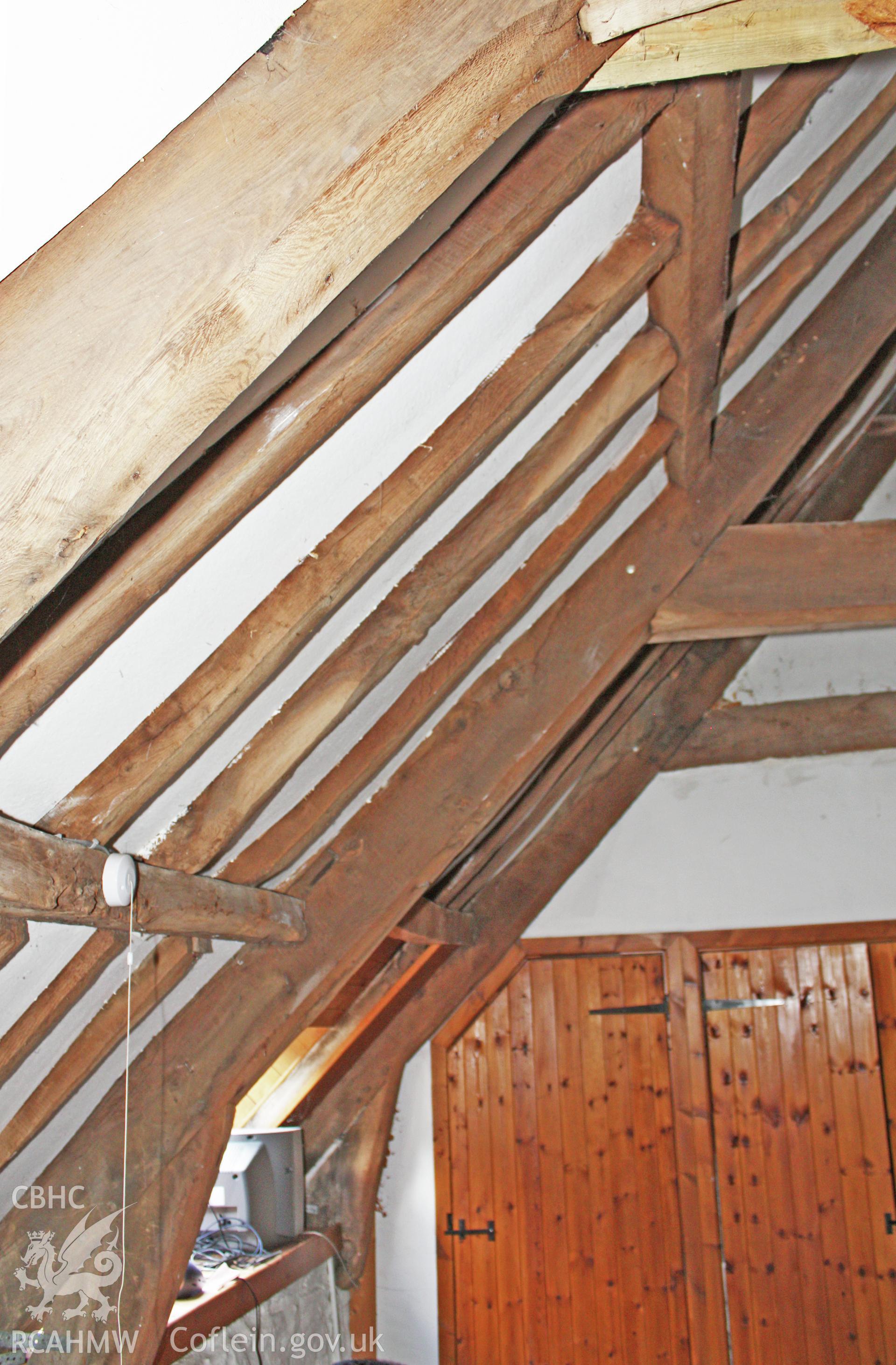 Glantywi House bakehouse, interior view, ceiling.