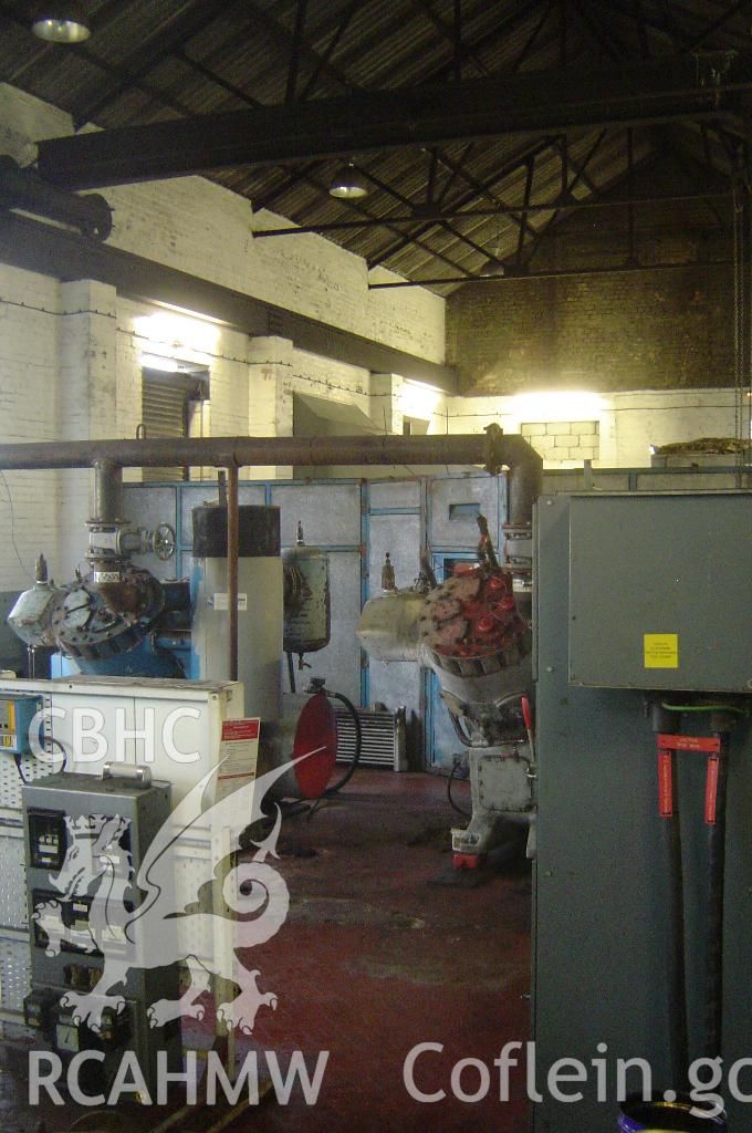 Tower Colliery compressor house: Bellis & Morcom compressors, taken by Brian Malaws on 14 January 2008.