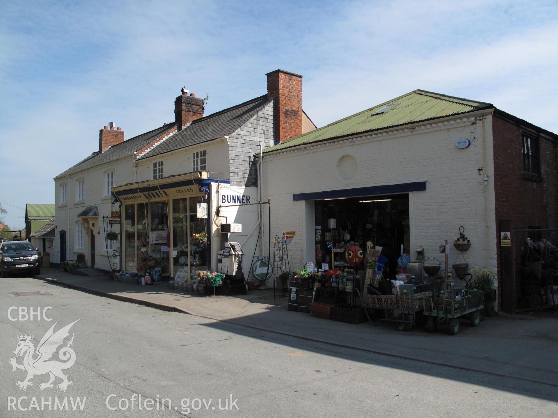 Bunner's Ironmongers, Montgomery, from the southwest, taken by Brian Malaws on 23 April 2010.
