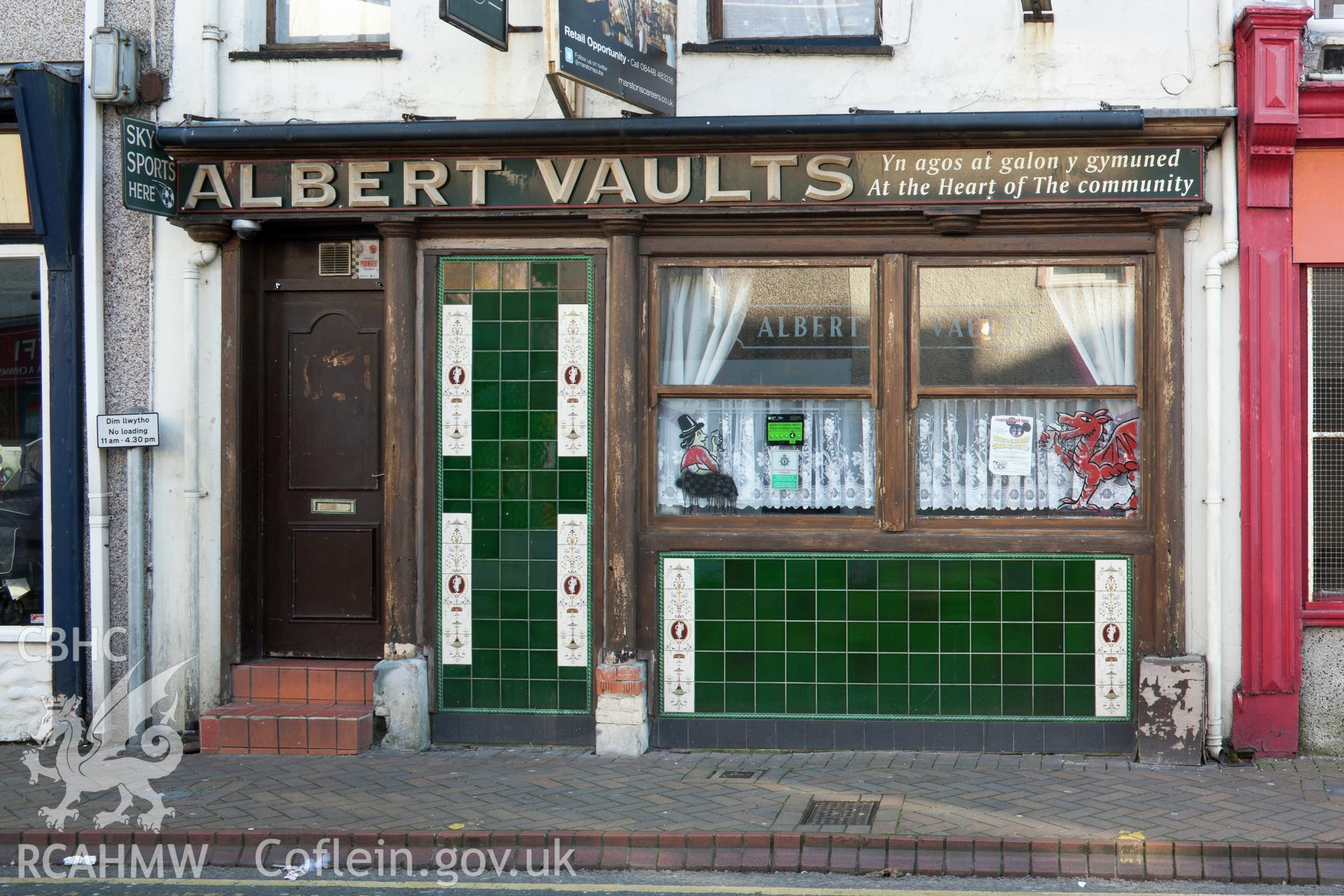 Detail of the pub facade.