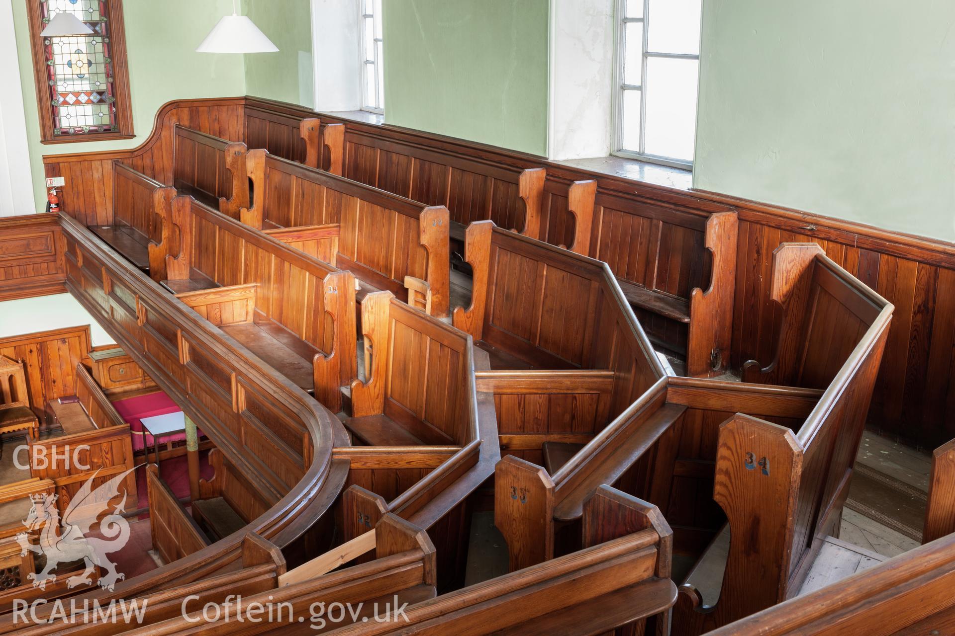 Detail of gallery pews