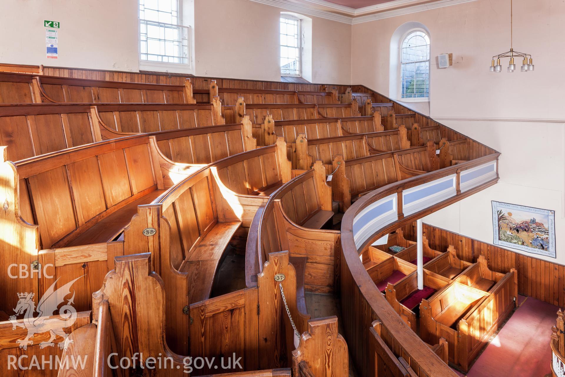 Oblique view of upper gallery seating