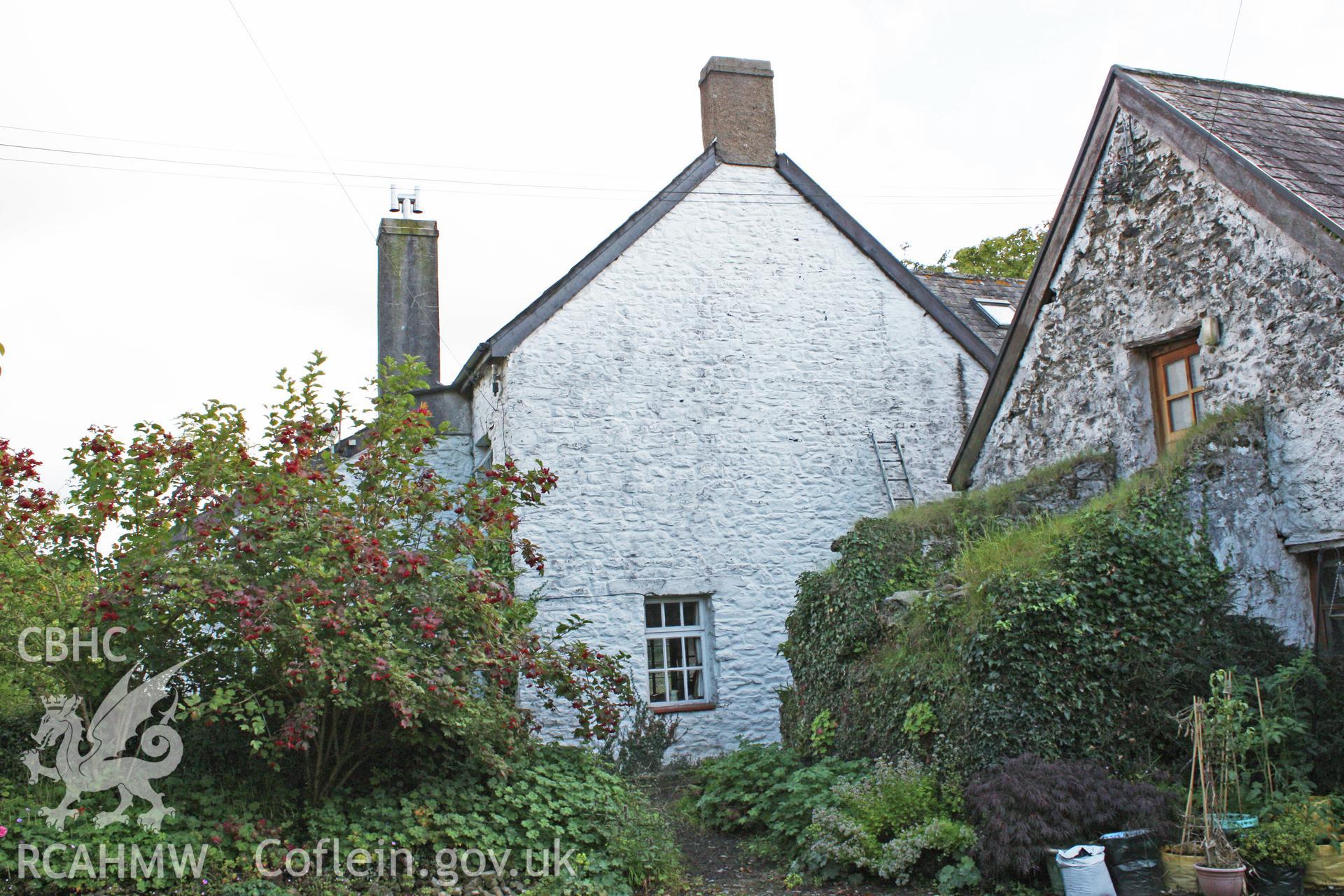 Glantywi House and Bakehouse, exterior view from north, house beyond.