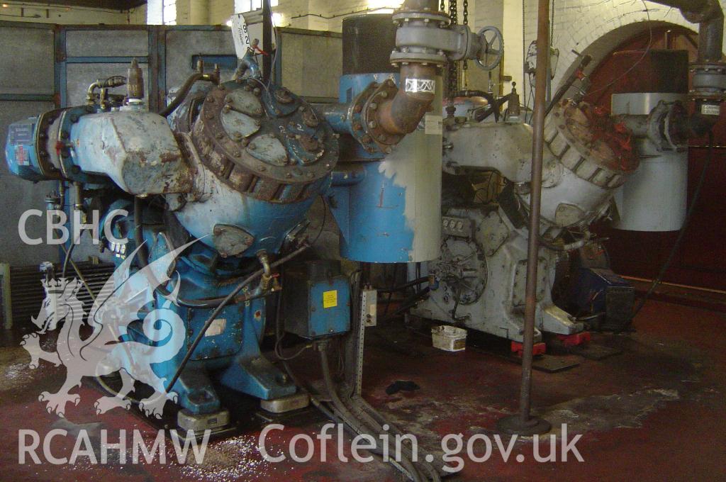 Tower Colliery compressor house: Bellis & Morcom compressors, taken by Brian Malaws on 14 January 2008.