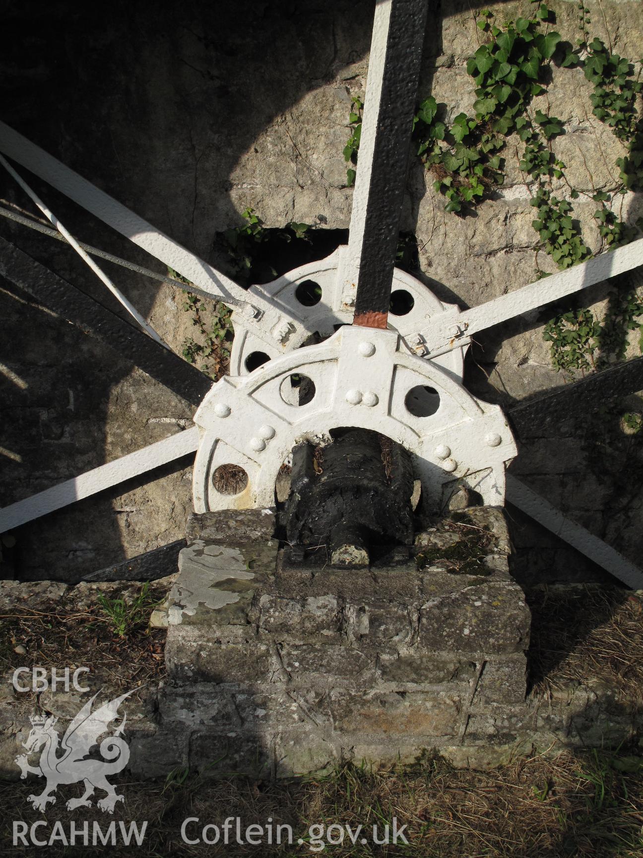 Detail of Llancarfan Corn Mill overshot waterwheel.