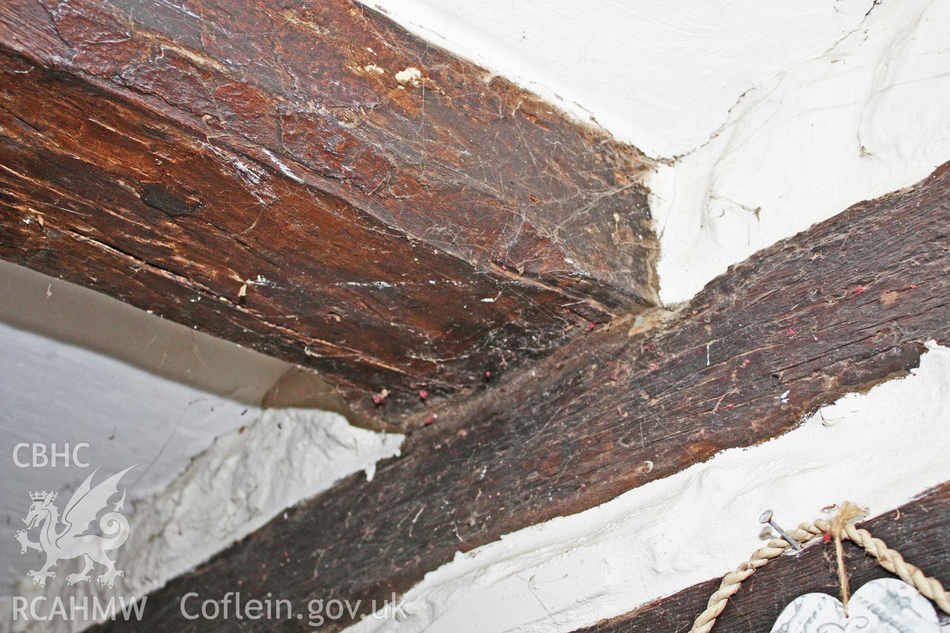 Glantywi House, interior view,kitchen ceiling beam.