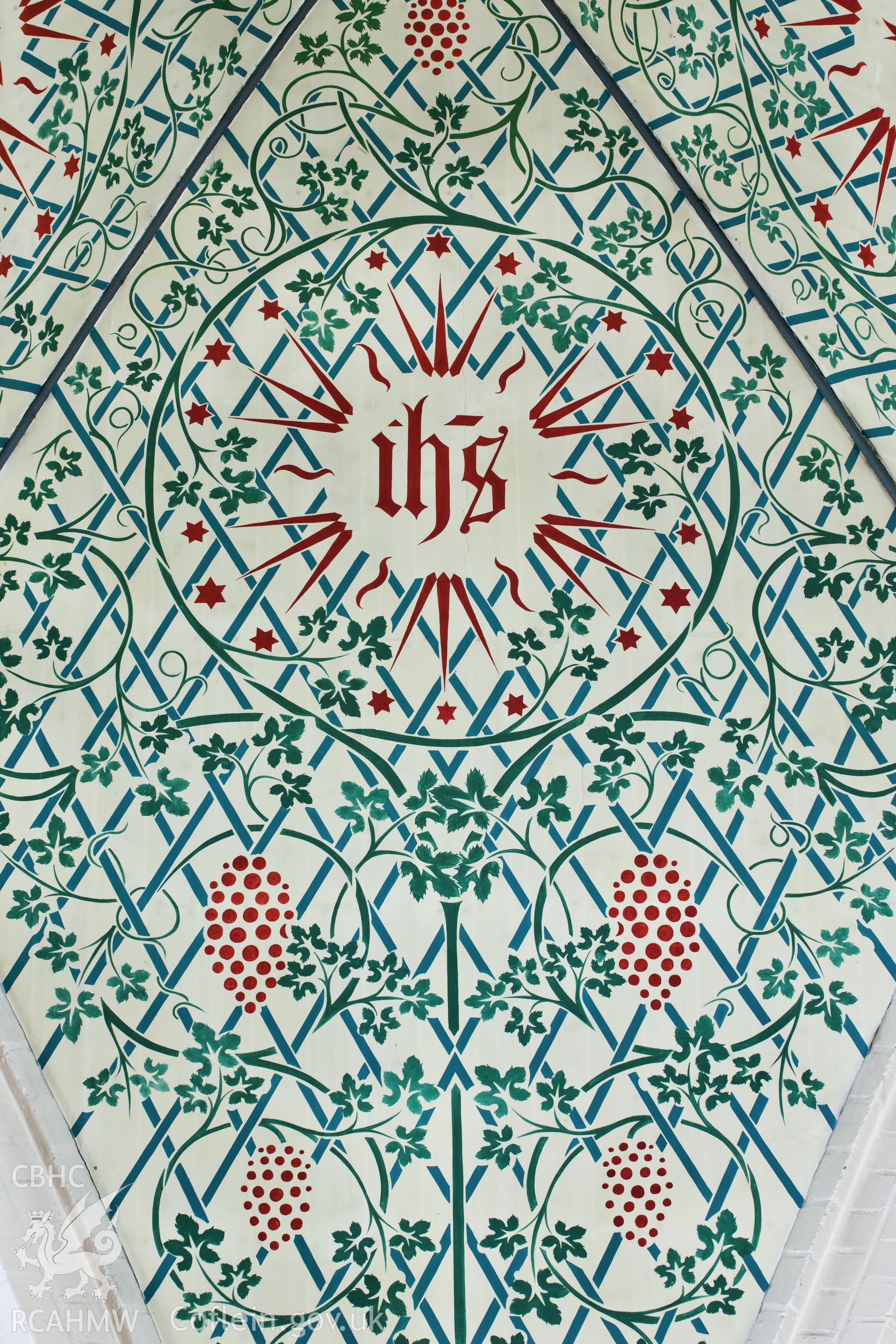 Detail, chancel ceiling decoration.