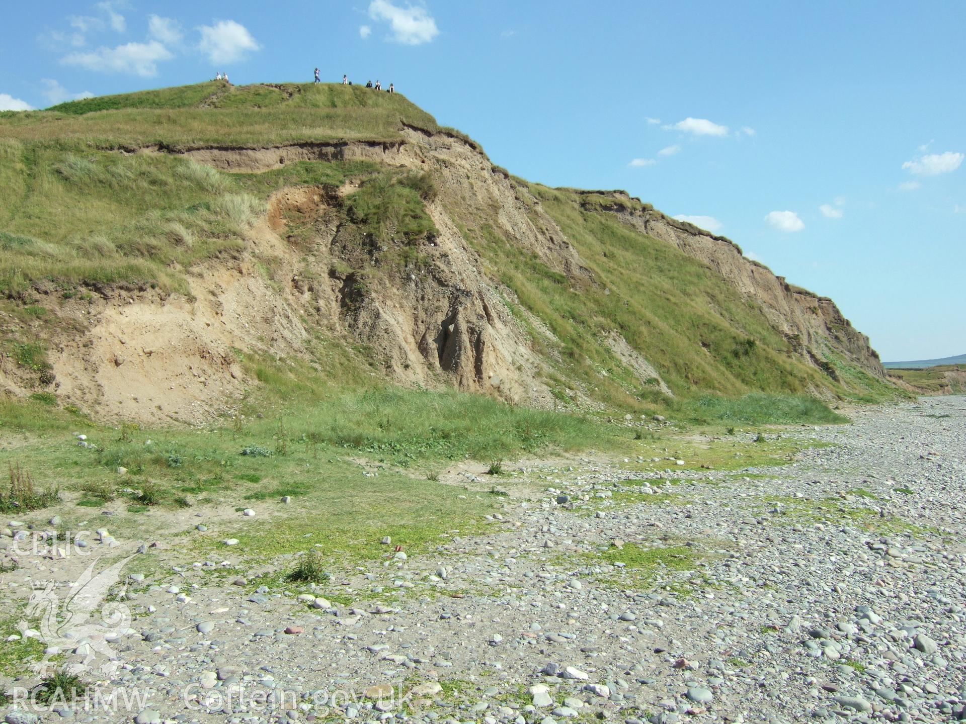 Coastal erosion of the west side viewed from the northwest.
