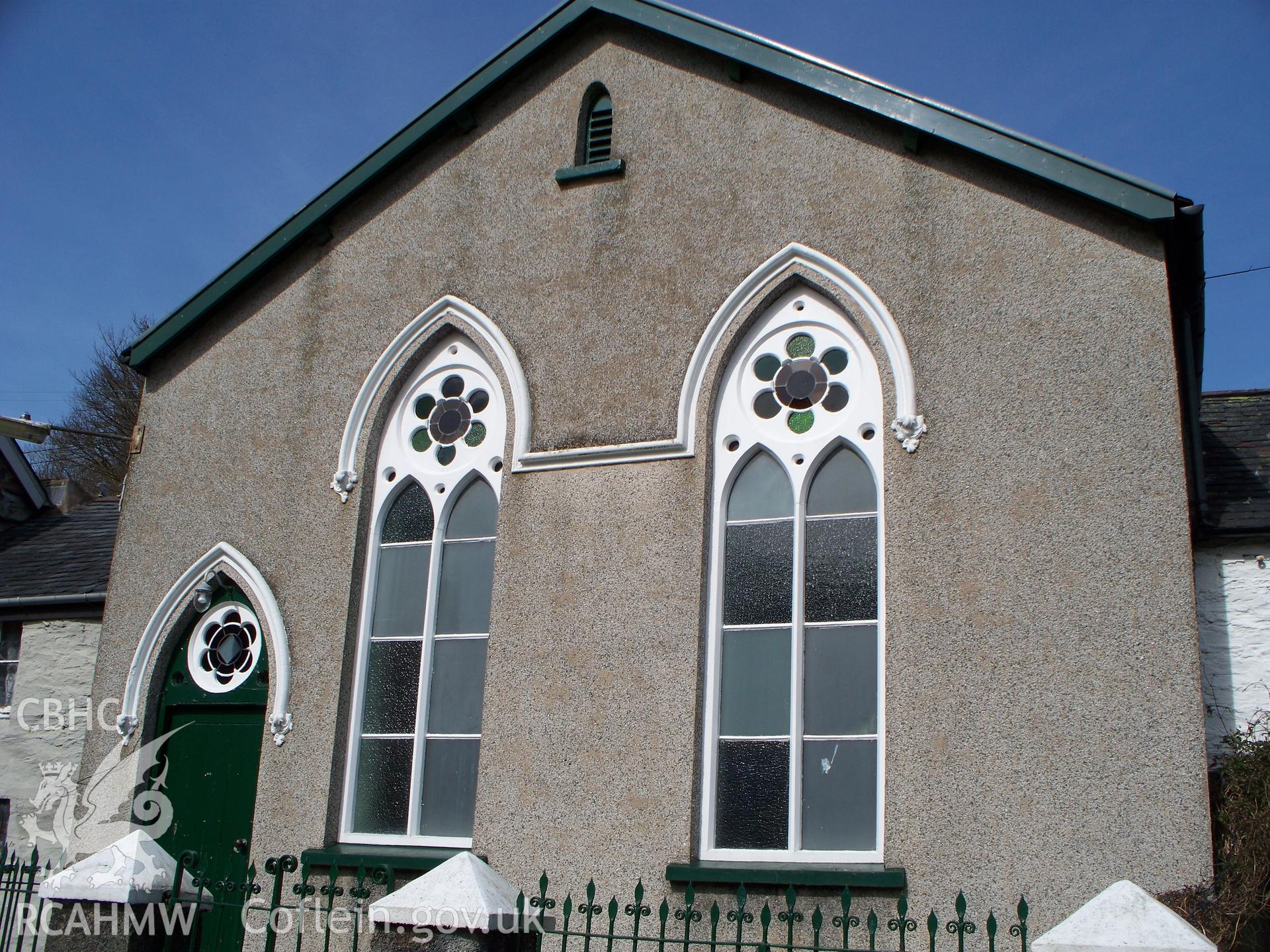 South west gable front and entrance.