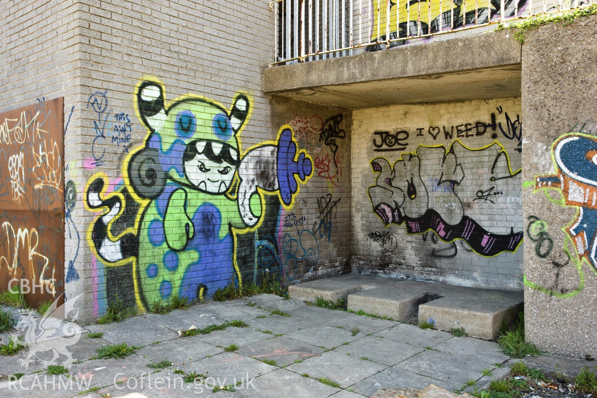 Prince Charles Court, graffitti.