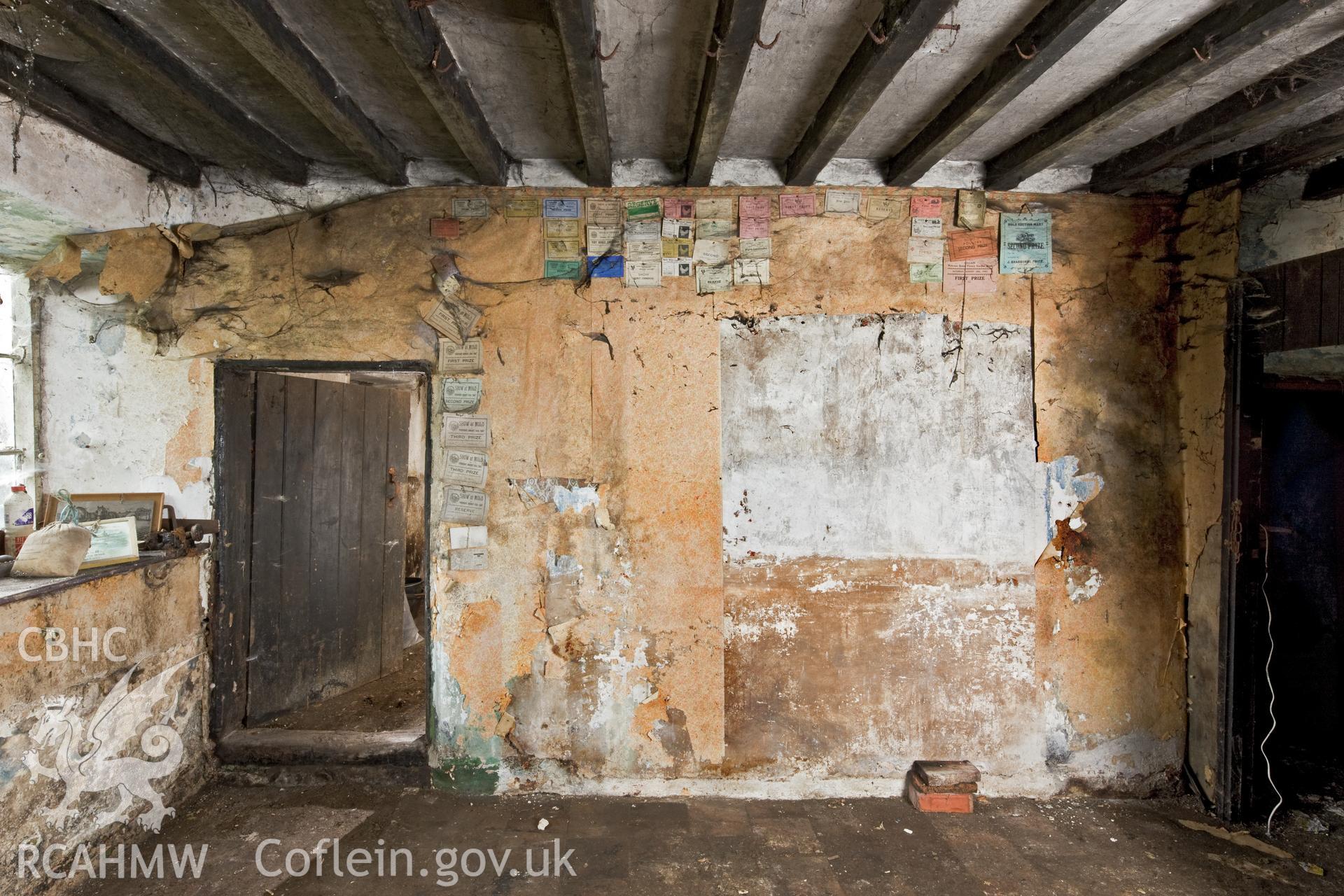 Kitchen, west wall with show awards.
