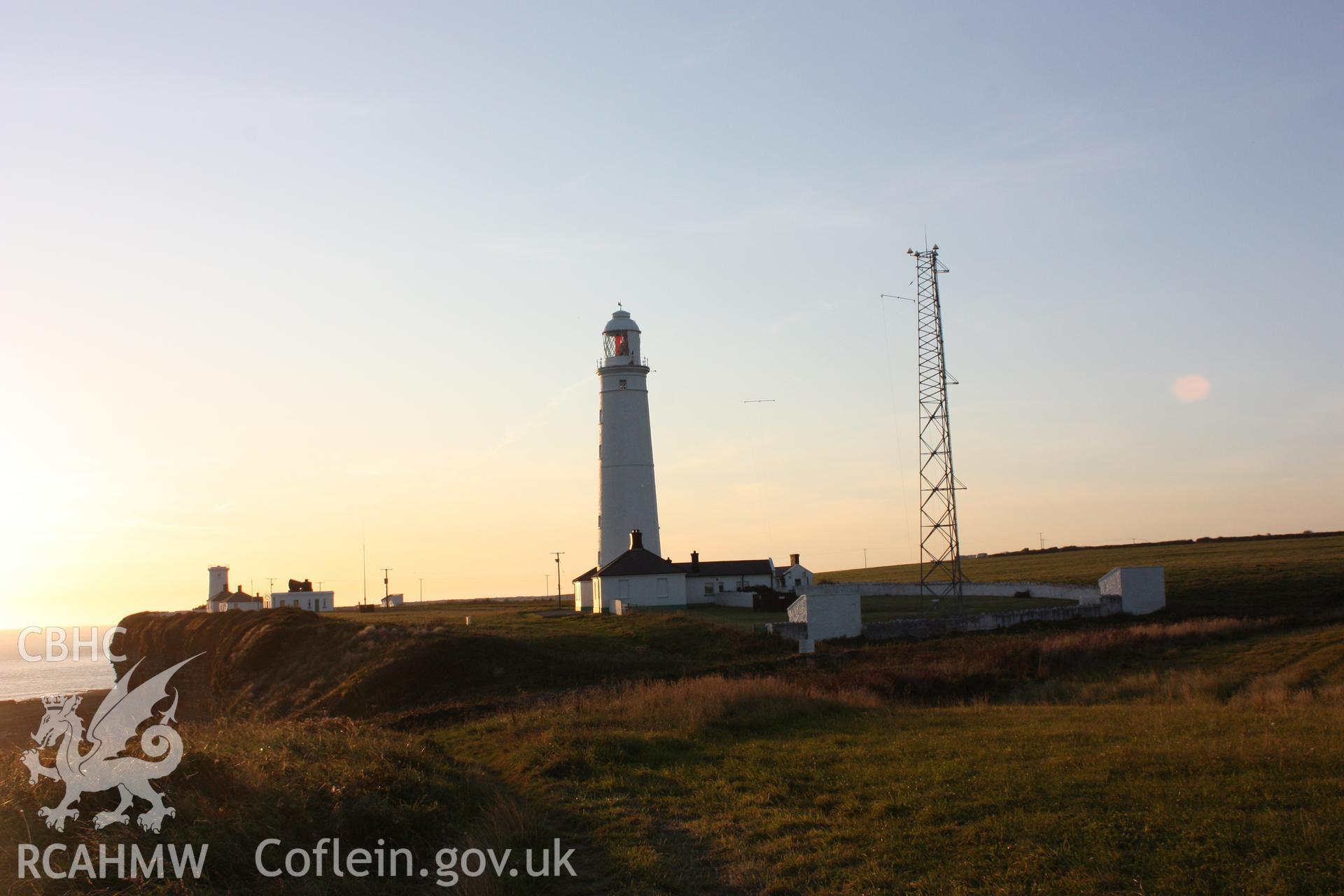 West tower (to left) and East tower in middle viewed from the east