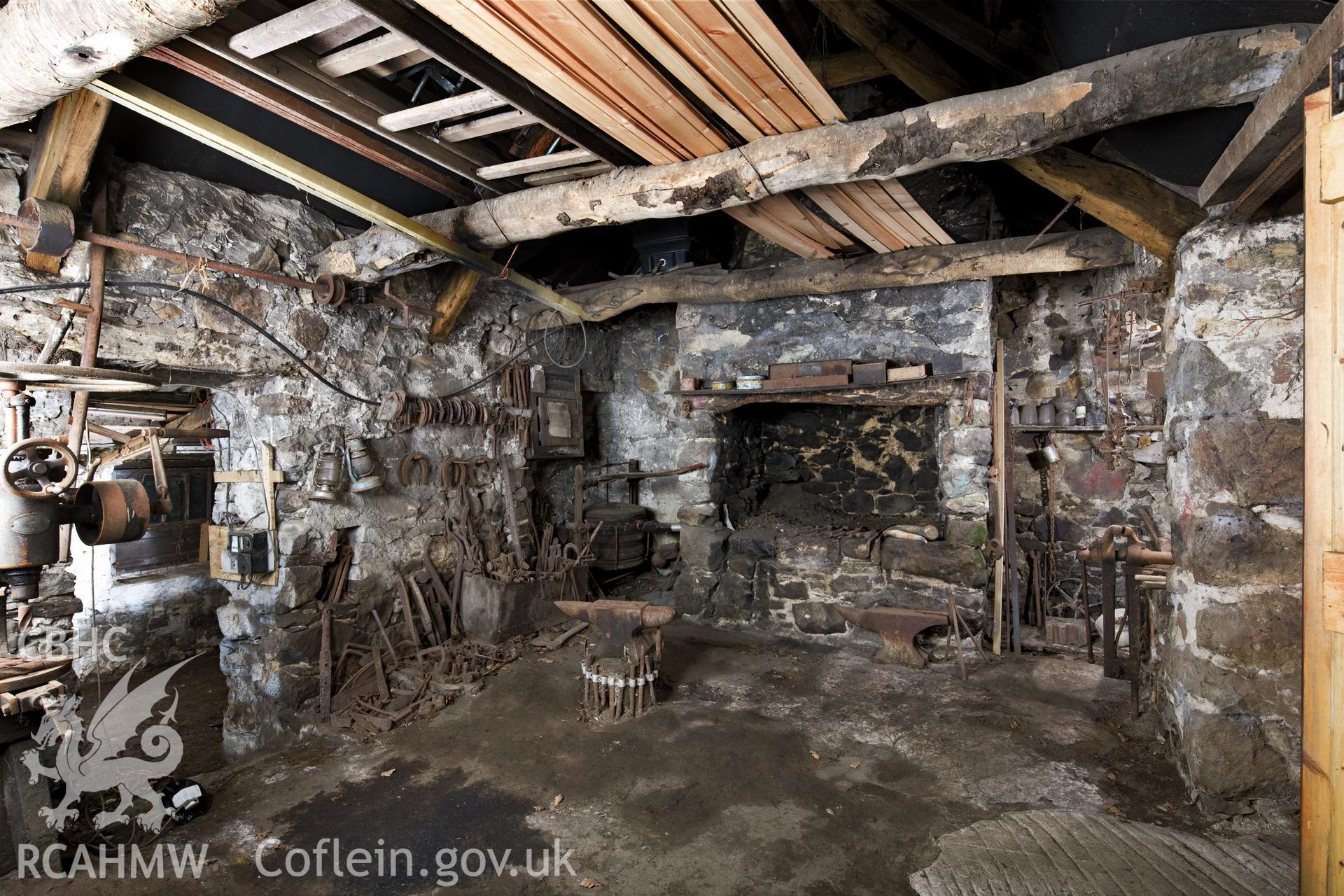 Interior of smithy.