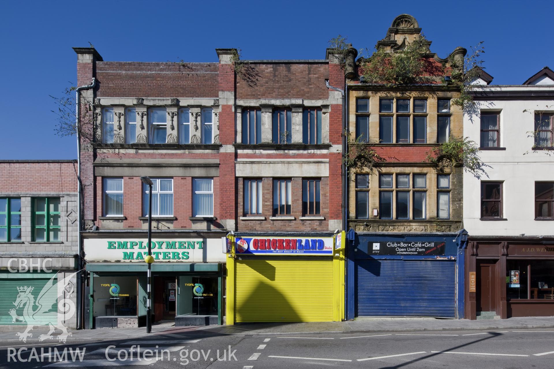 Merthyr High Street from the north, west side, building by building going north.