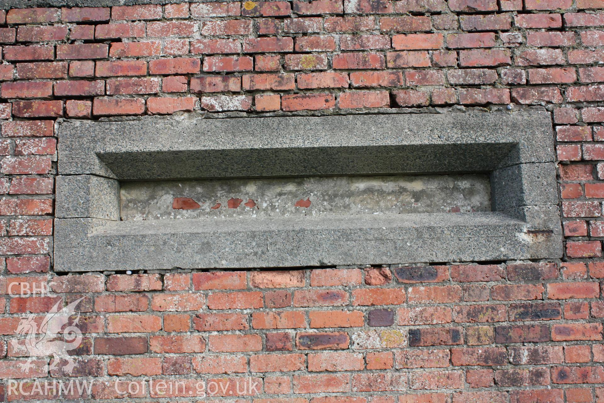 Bricked up observation slit in seaward facade without photoscale