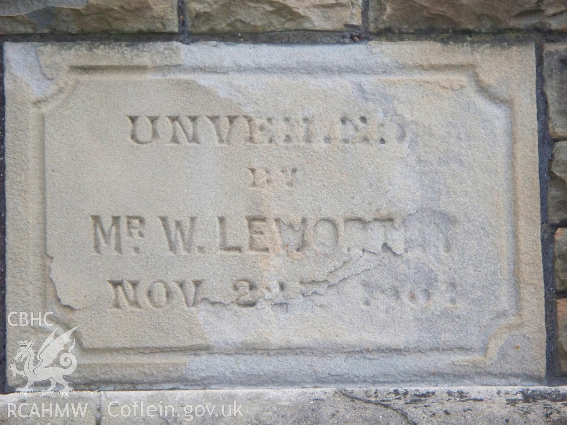 Unveiling stone.