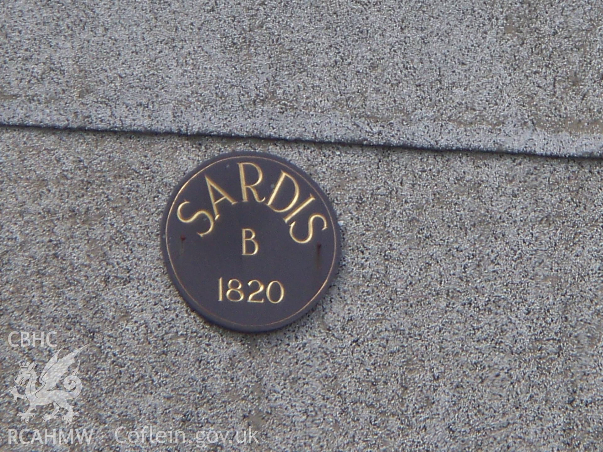 Date plaque 1820.