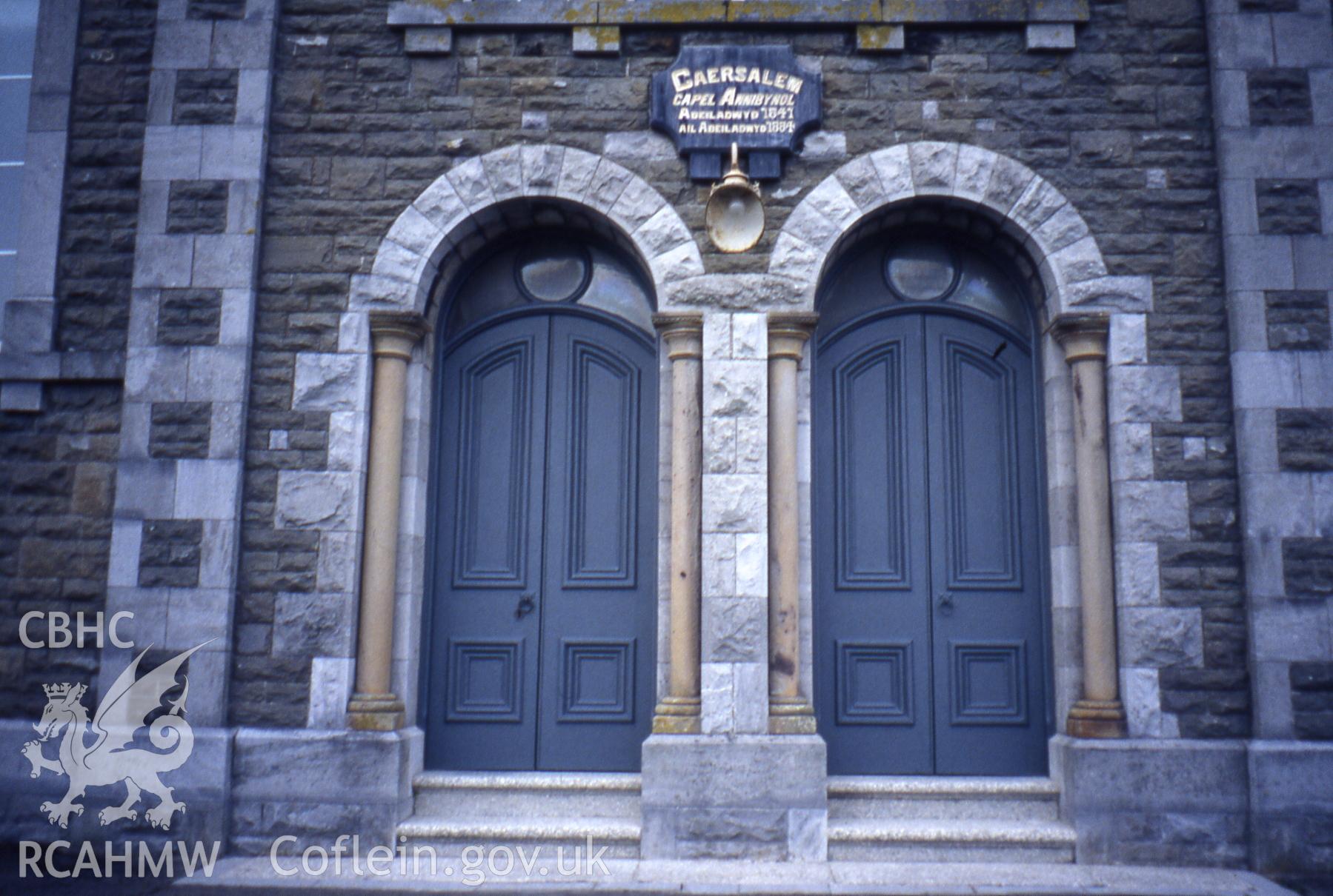 Front entrance and datestone, built 1841, rebuilt 1884.