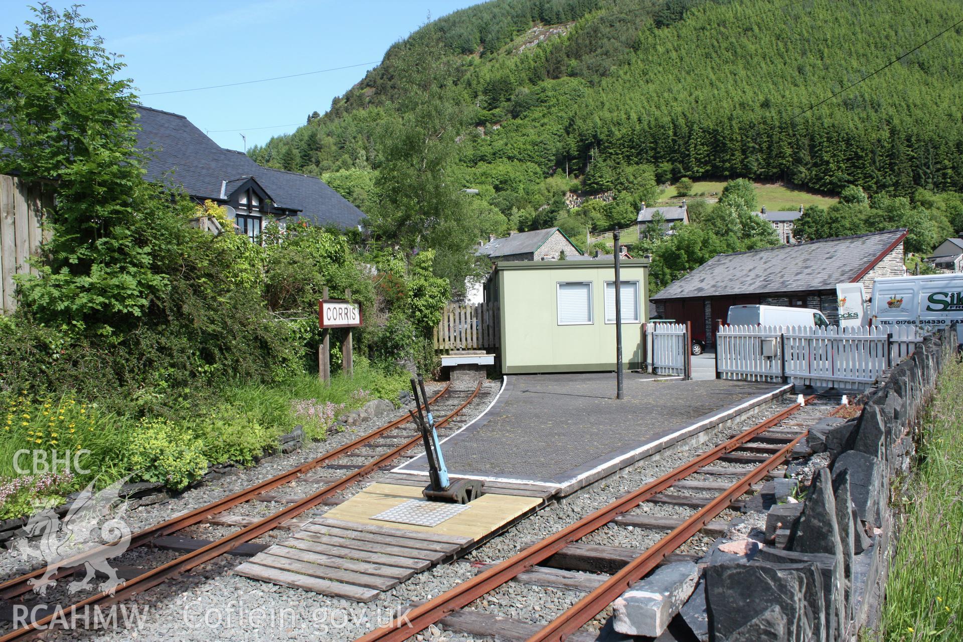 Preserved section of the Corris Railway at its terminus in Corris.