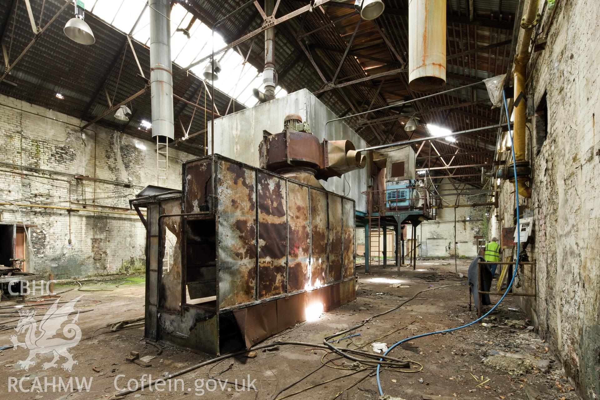 East wing interior , venting equipment viewed from the south.