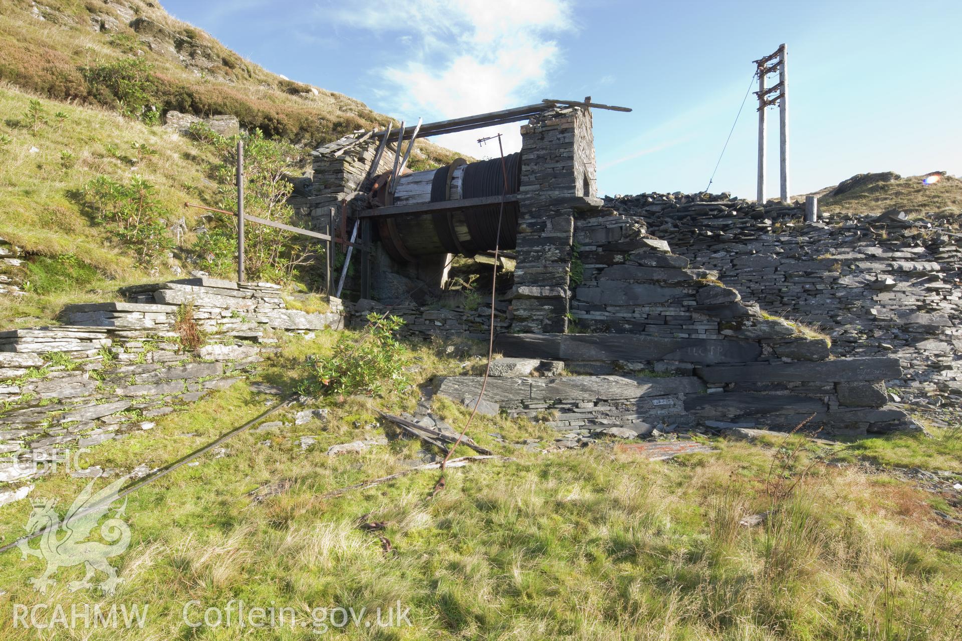 Winding house, Rhiwbach tramway incline no.2, viewed from the south.