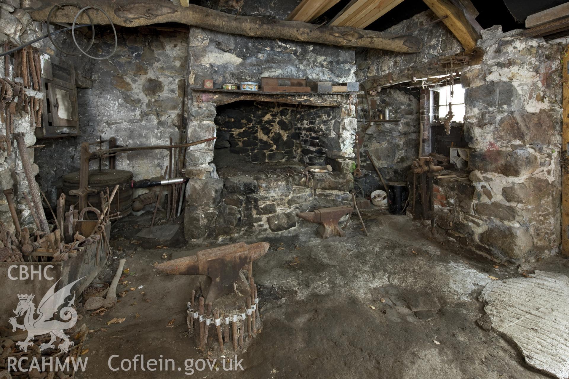 Interior of smithy.