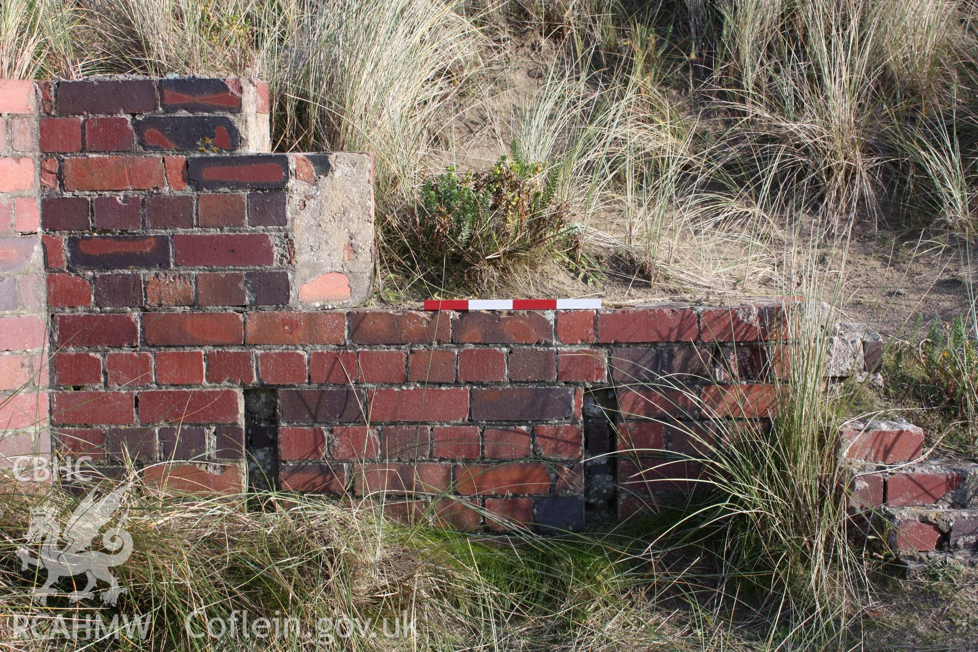 Detail of construction of external wall (from interior) with photoscale