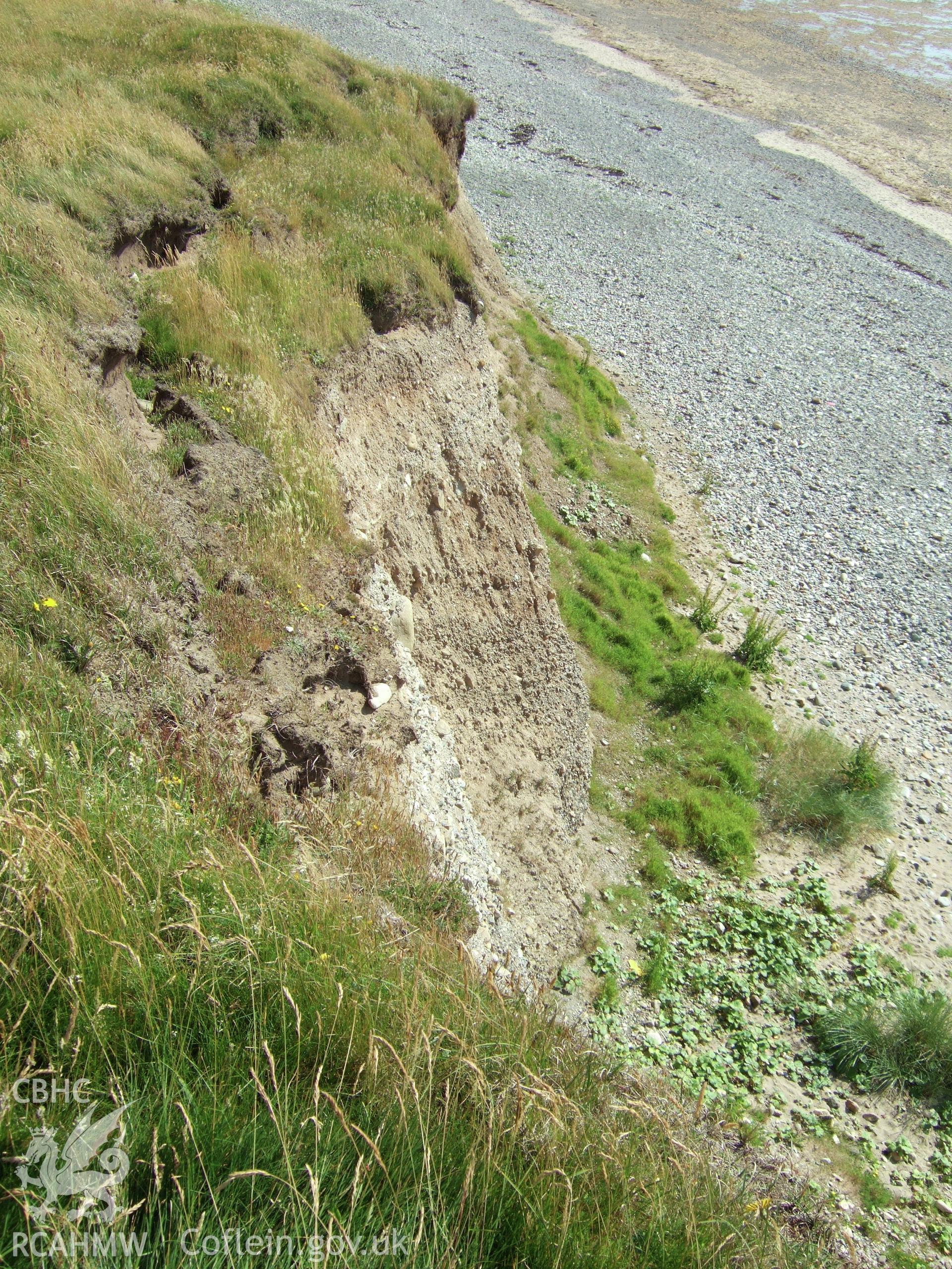 Coastal erosion of the west side viewed from the north.
