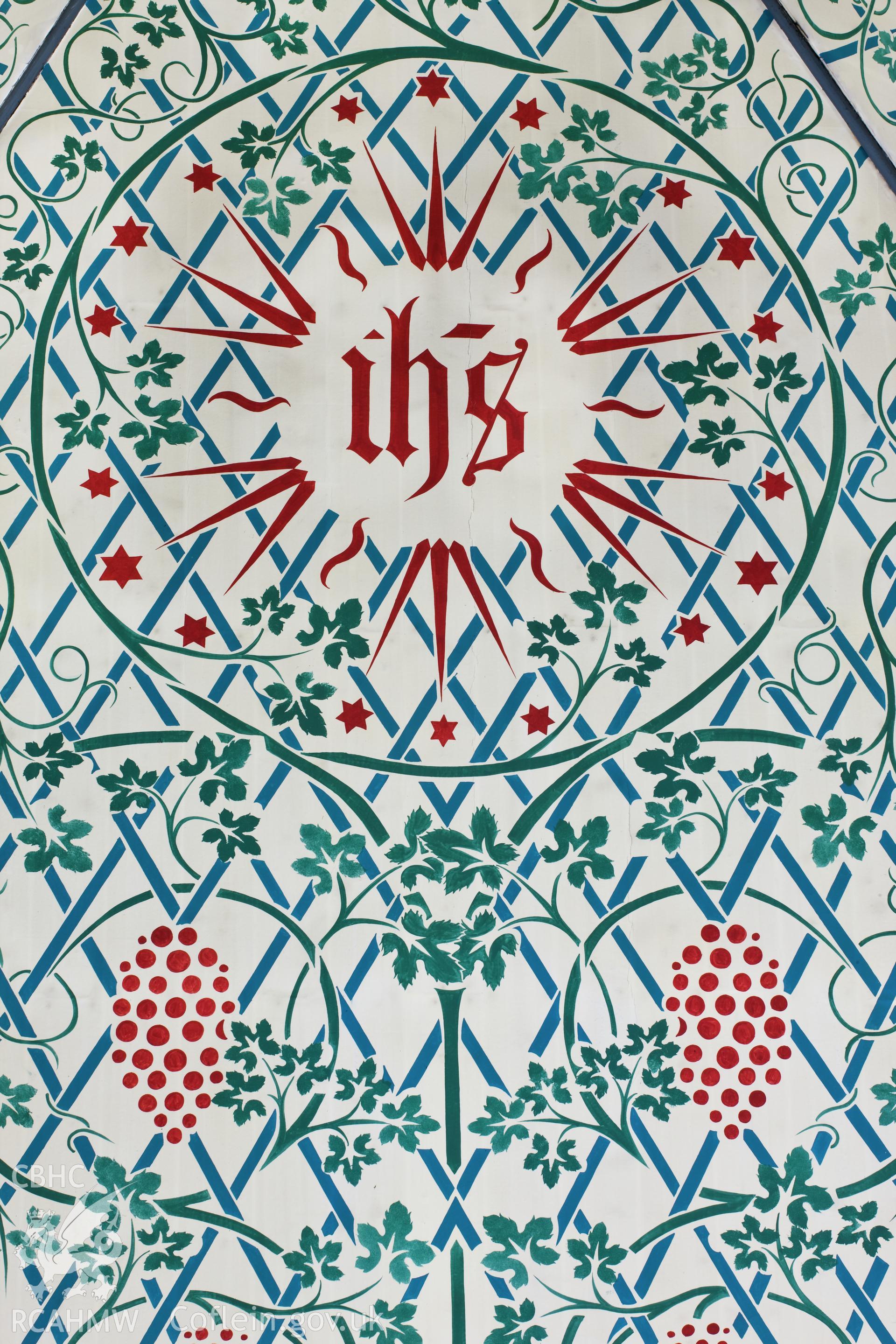 Detail, chancel ceiling decoration.