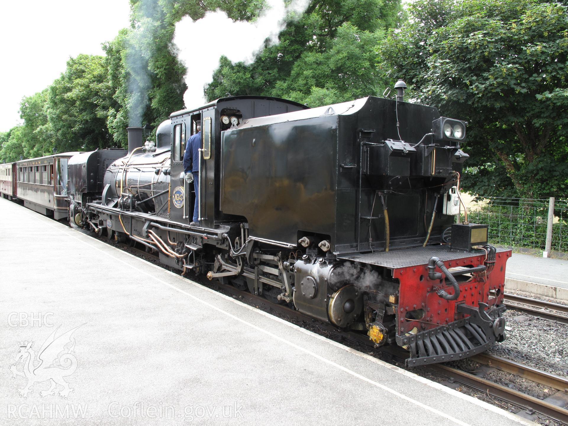 Ex-South African Railways Beyer-Garratt locomotive no.NG143 at Dinas Junction (nprn 91421).